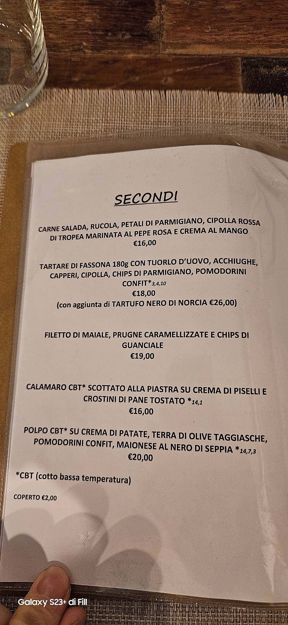 Menu di La Bottega dello Speziale 