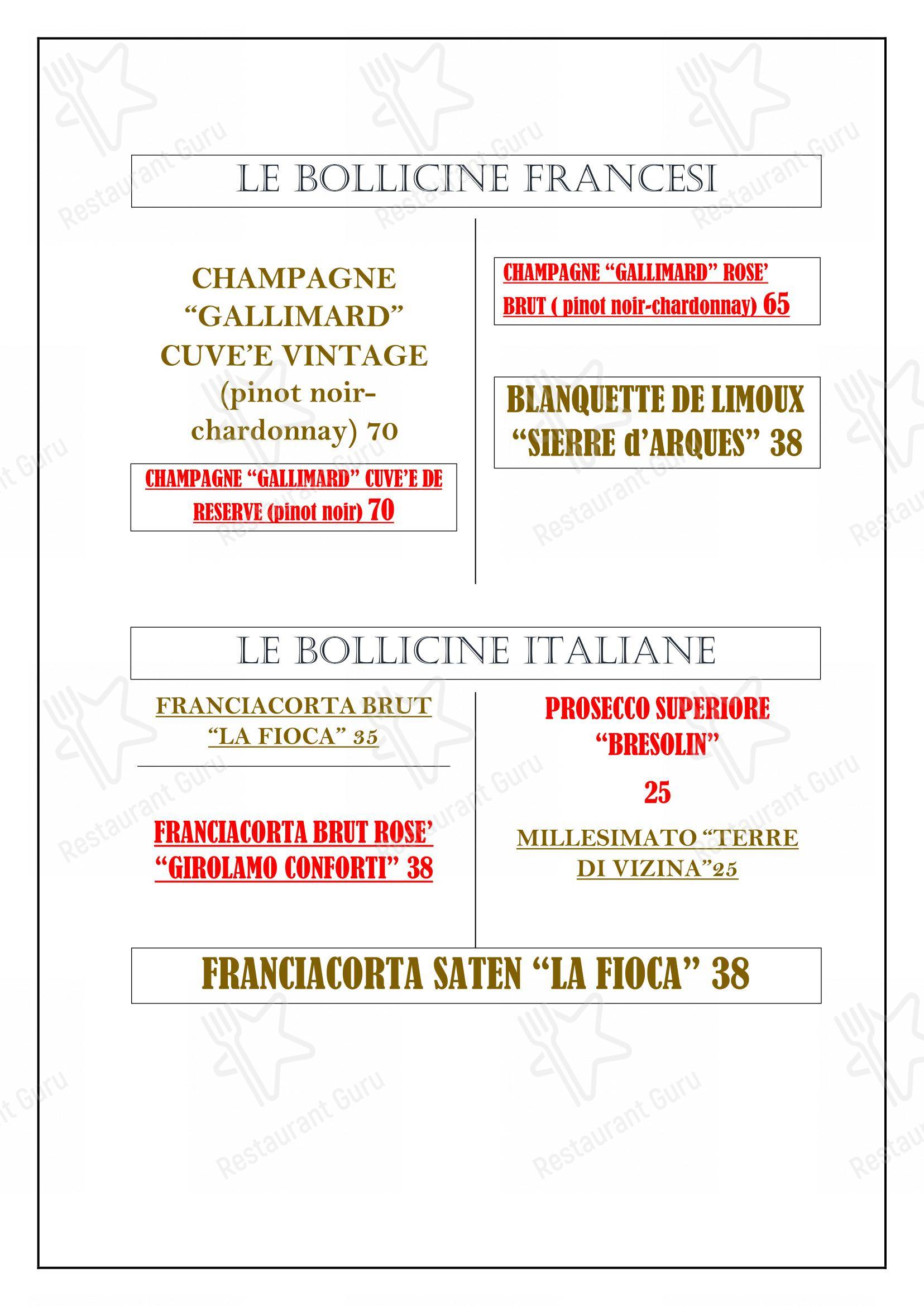 La Caletta in Roma - Menu