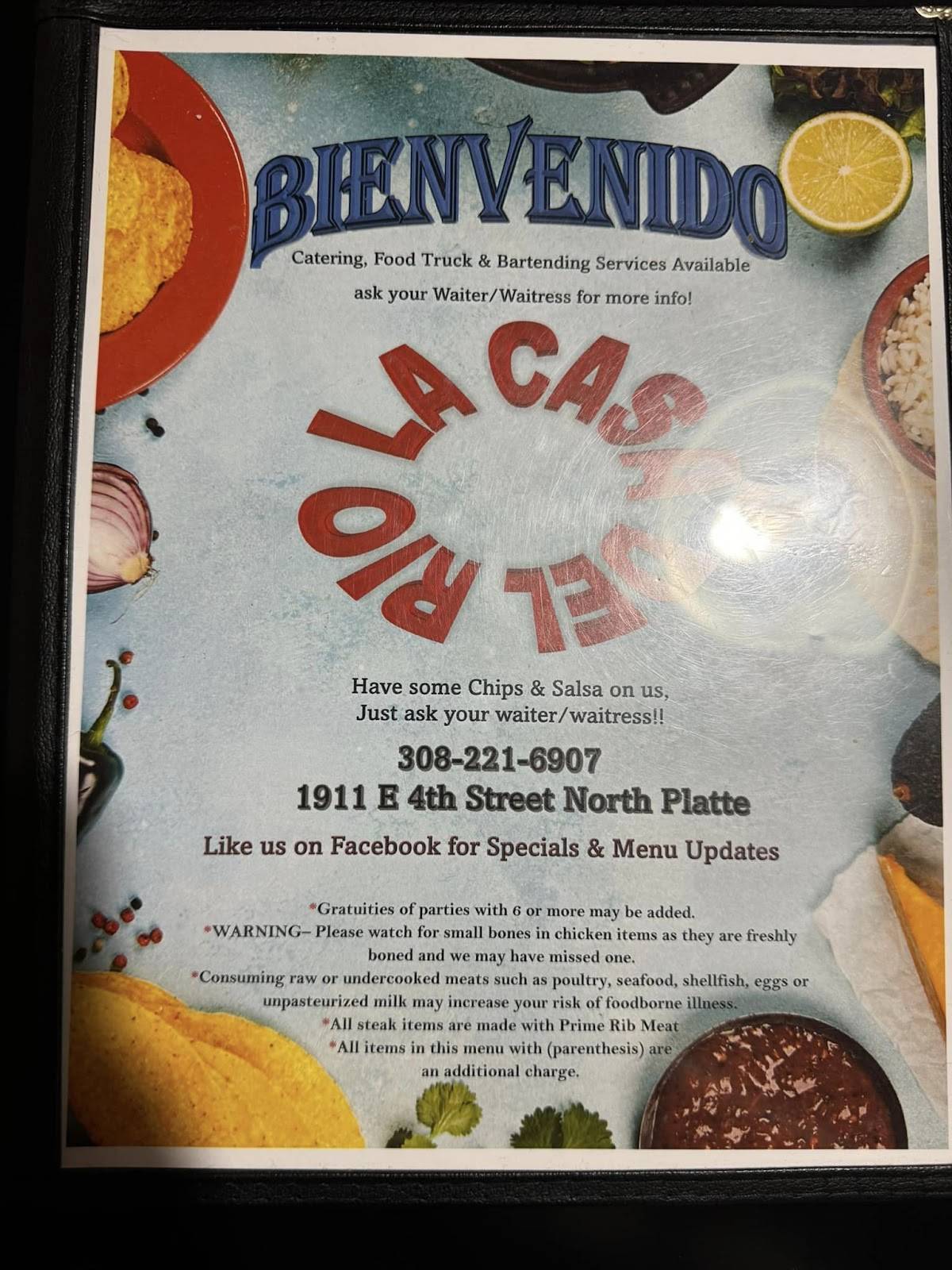 Menu at La Casa Del Rios restaurant, North Platte