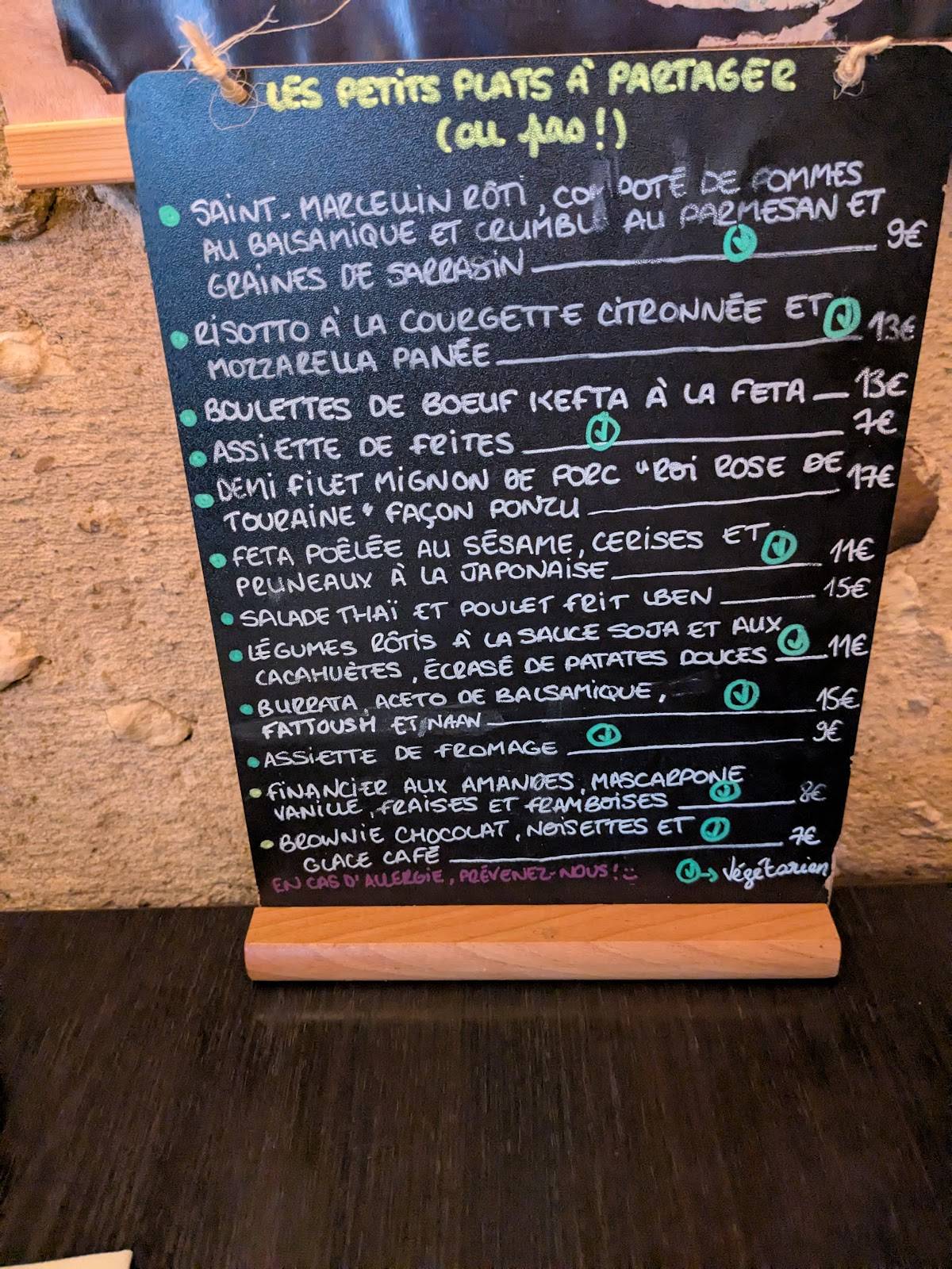 Menu de La Fourchette