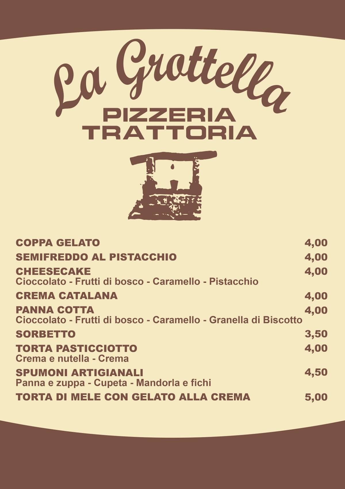 Menu di La Grottella 