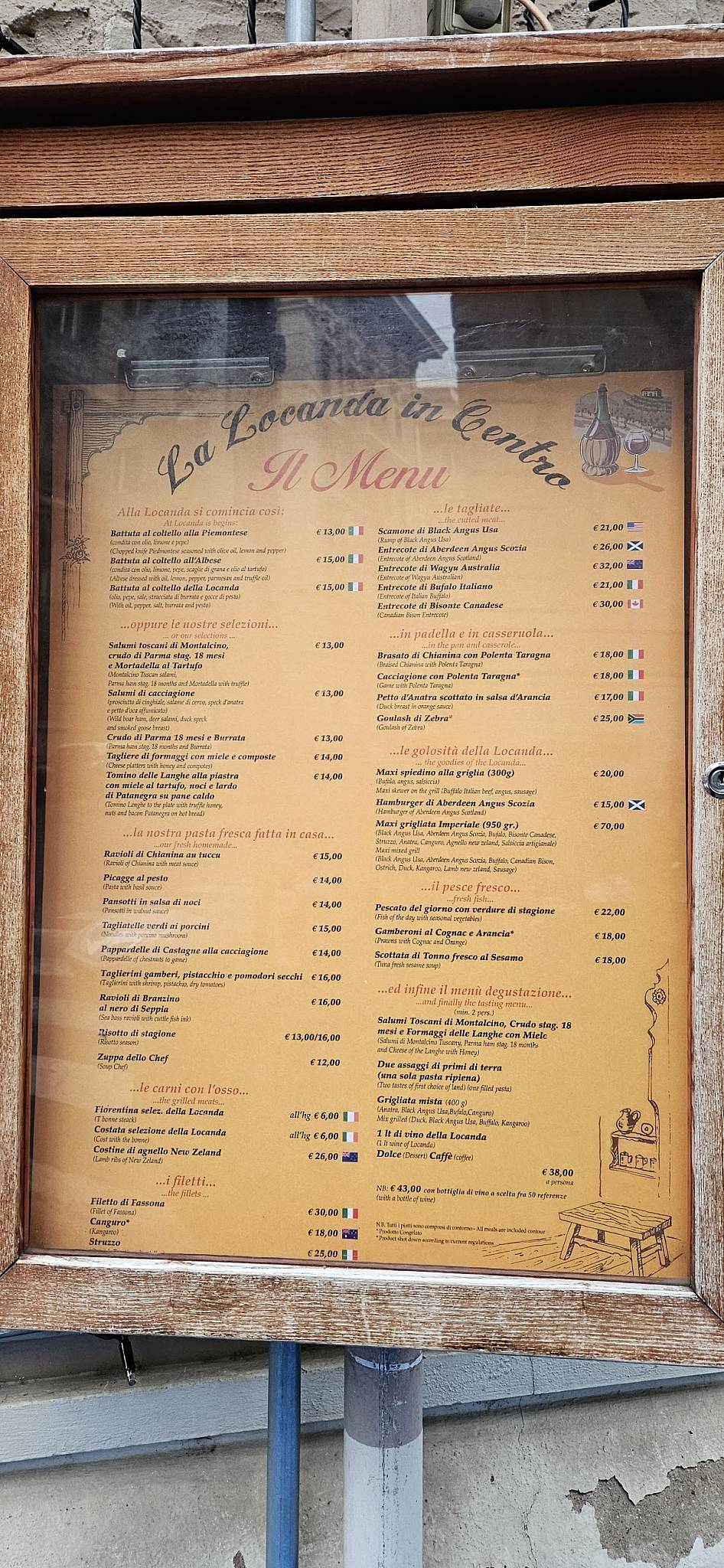 Menu di La Locanda in Centro 