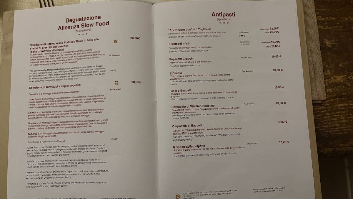Menu di La Lopa 
