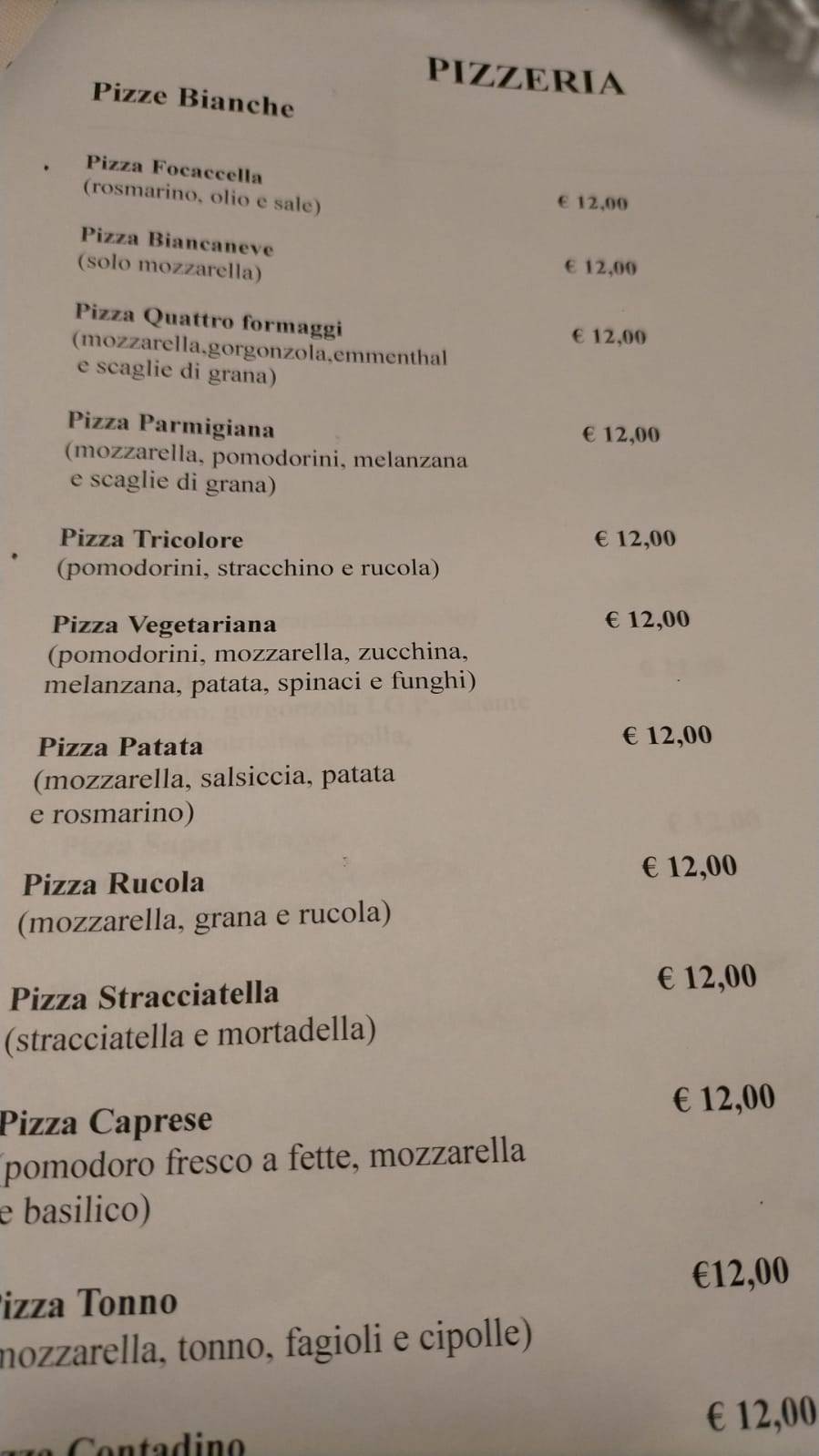 Menu di La Mezza Luna Ristorante Pizzeria 