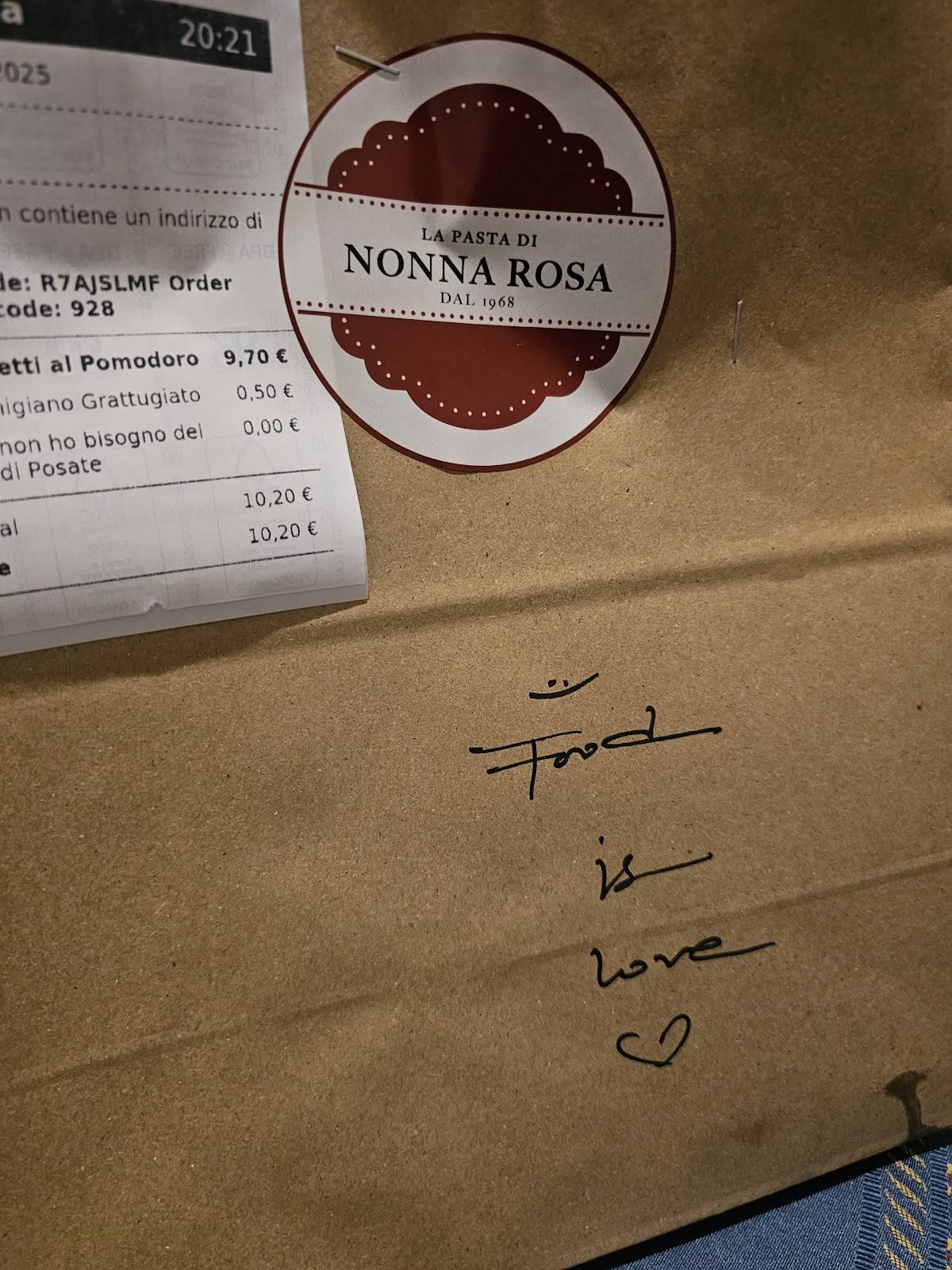 Menu di La Pasta di Nonna Rosa 