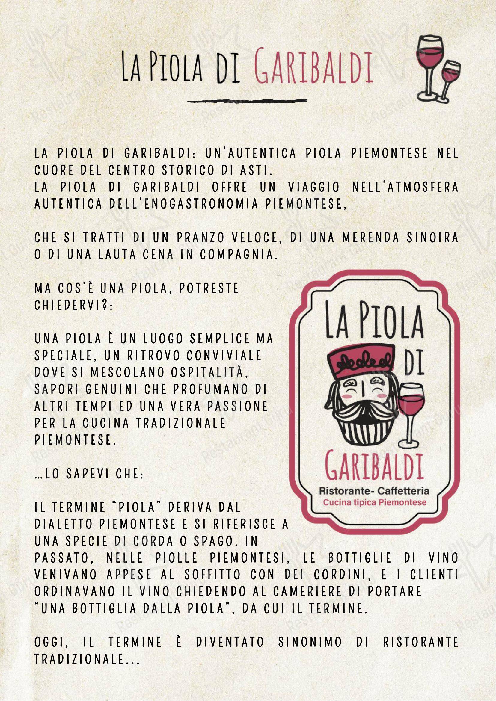 菜单 per La Piola di Garibaldi in Asti