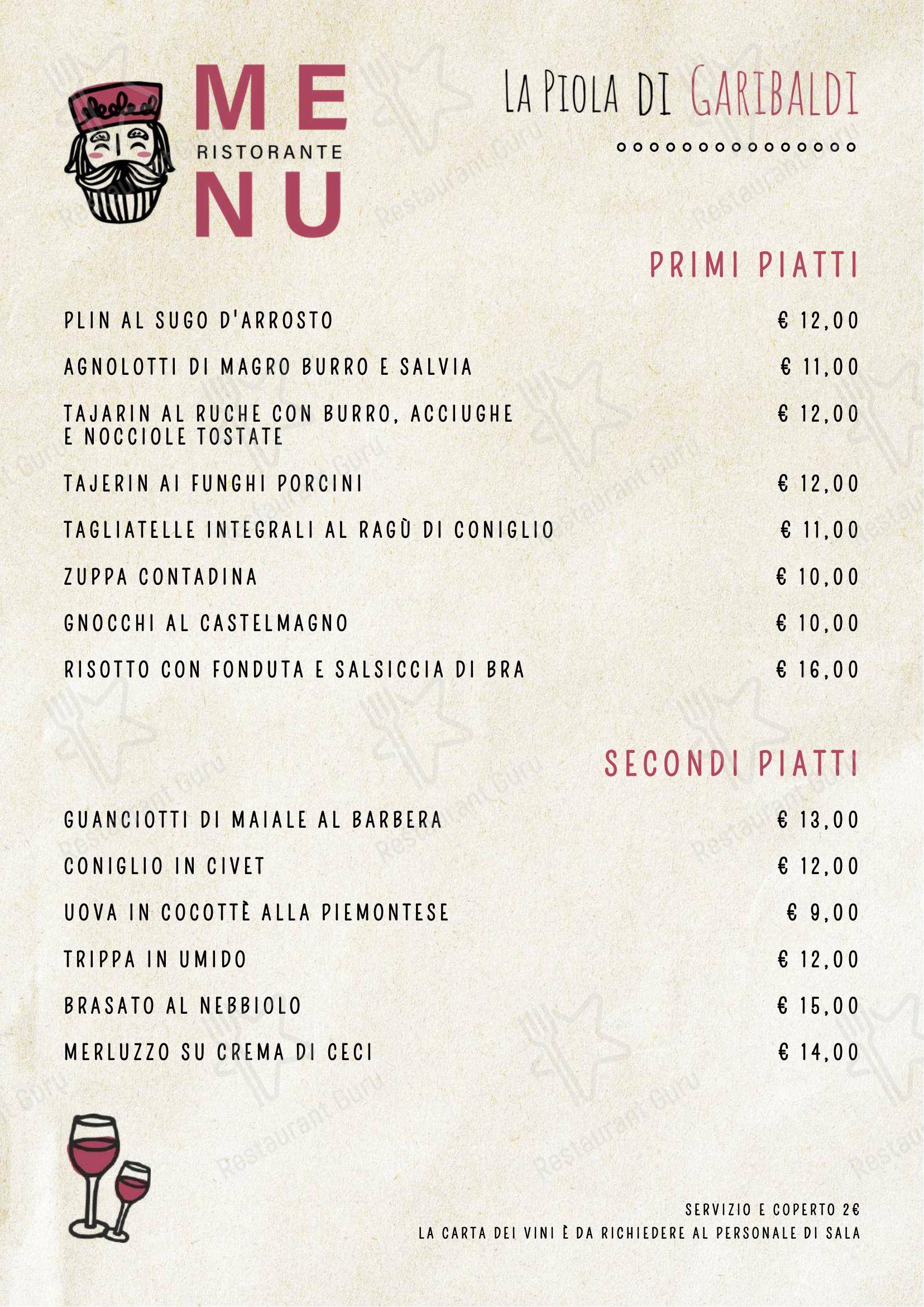 菜单 per La Piola di Garibaldi in Asti