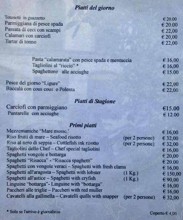 Menu di Osteria La Risacca 6 