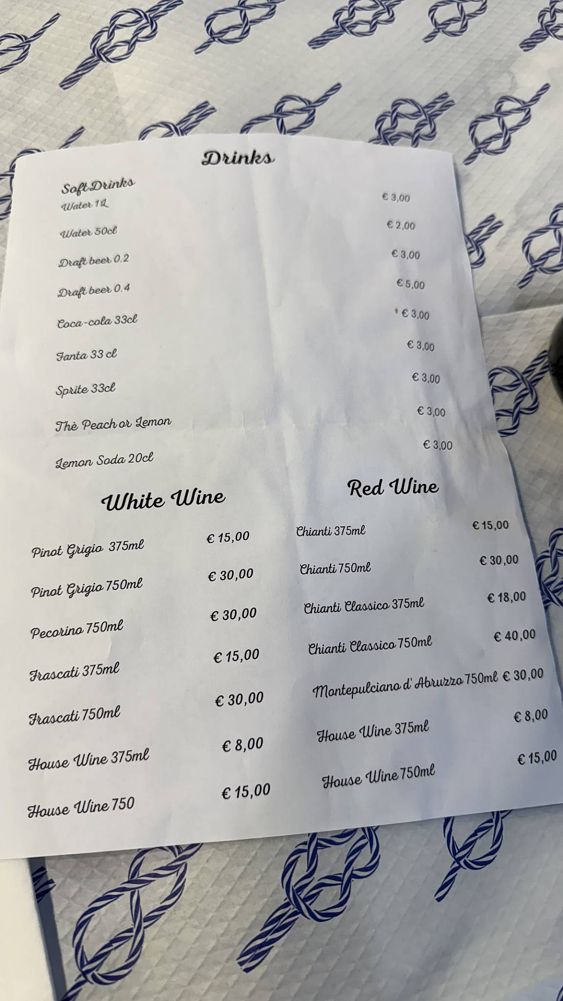 Menu di La Rustichella 