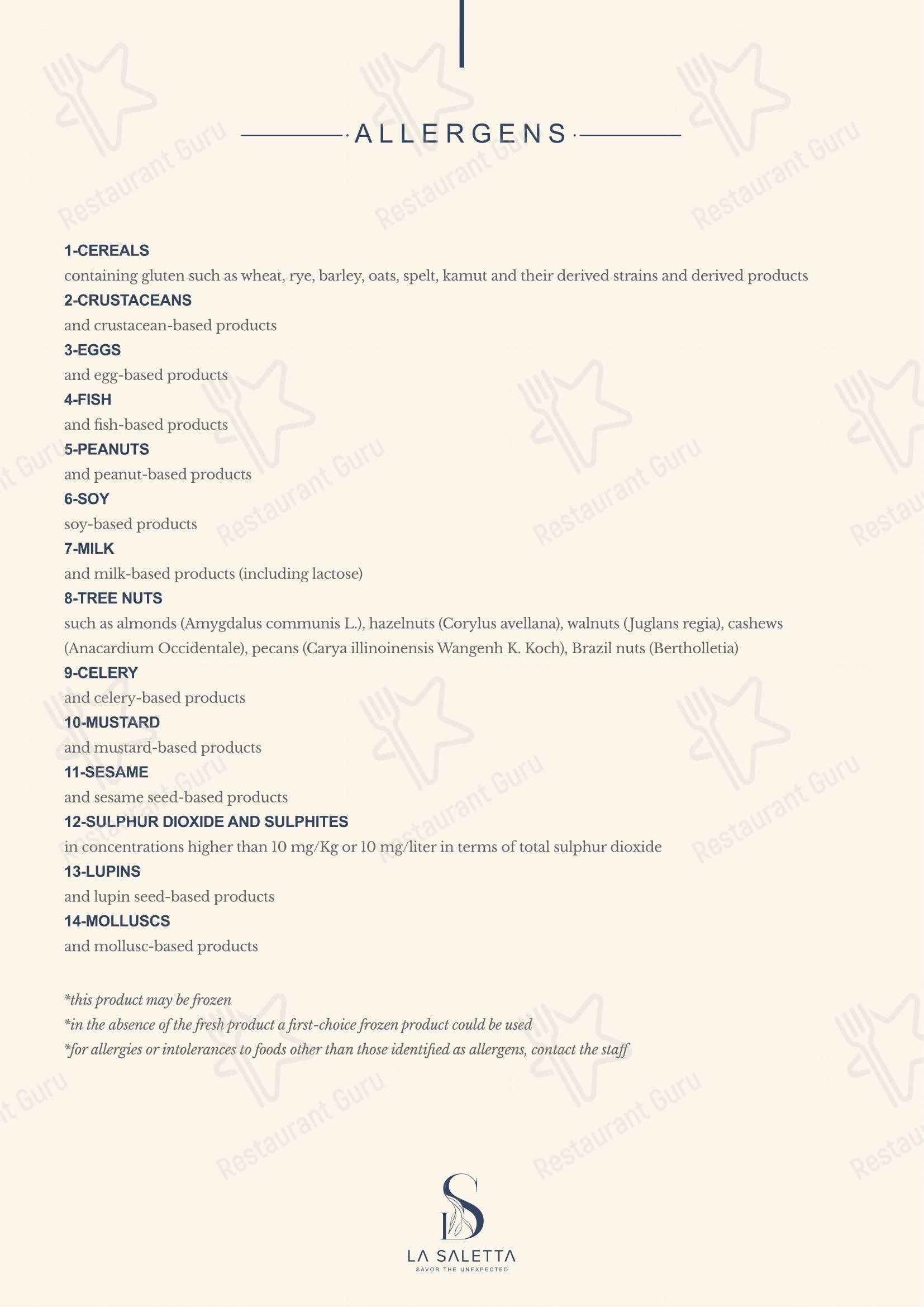 Menu di La Saletta - Menu