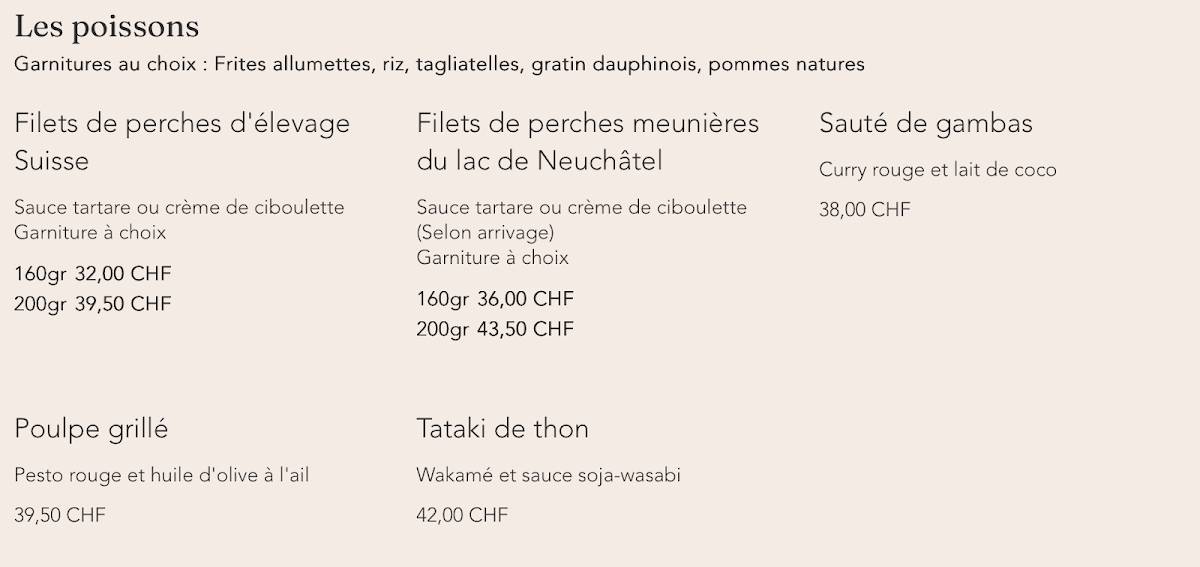 Menu di La Sarcelle 