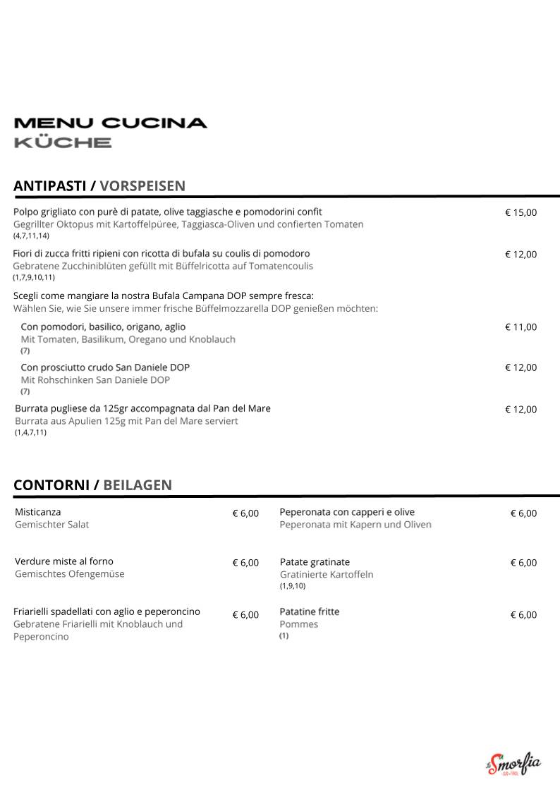 Menu di La Smorfia Merano 