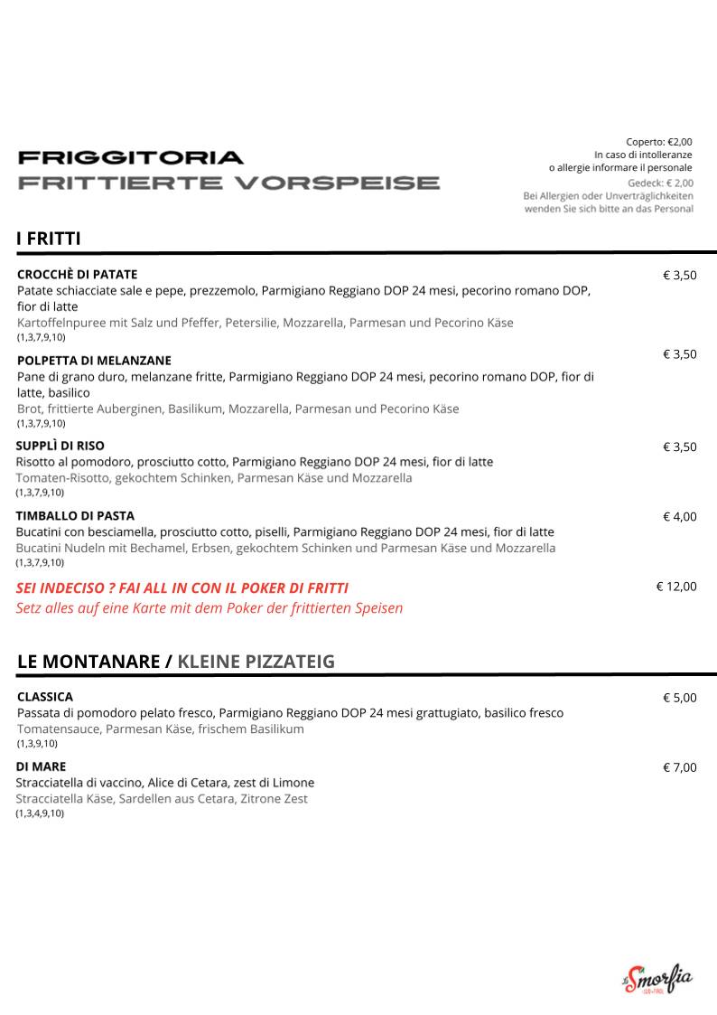 Menu di La Smorfia Merano 