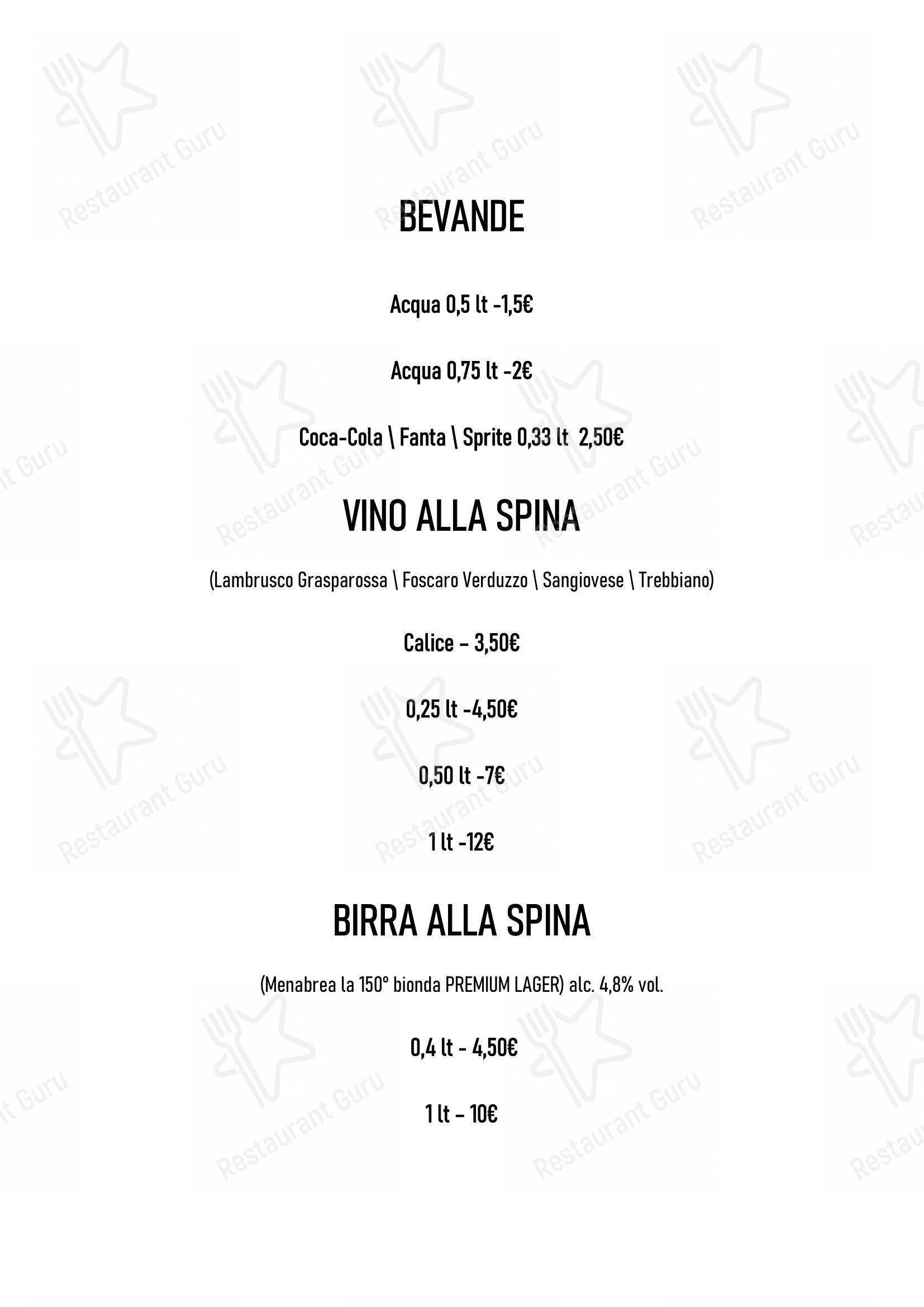 Menu per La Svolta in Modena