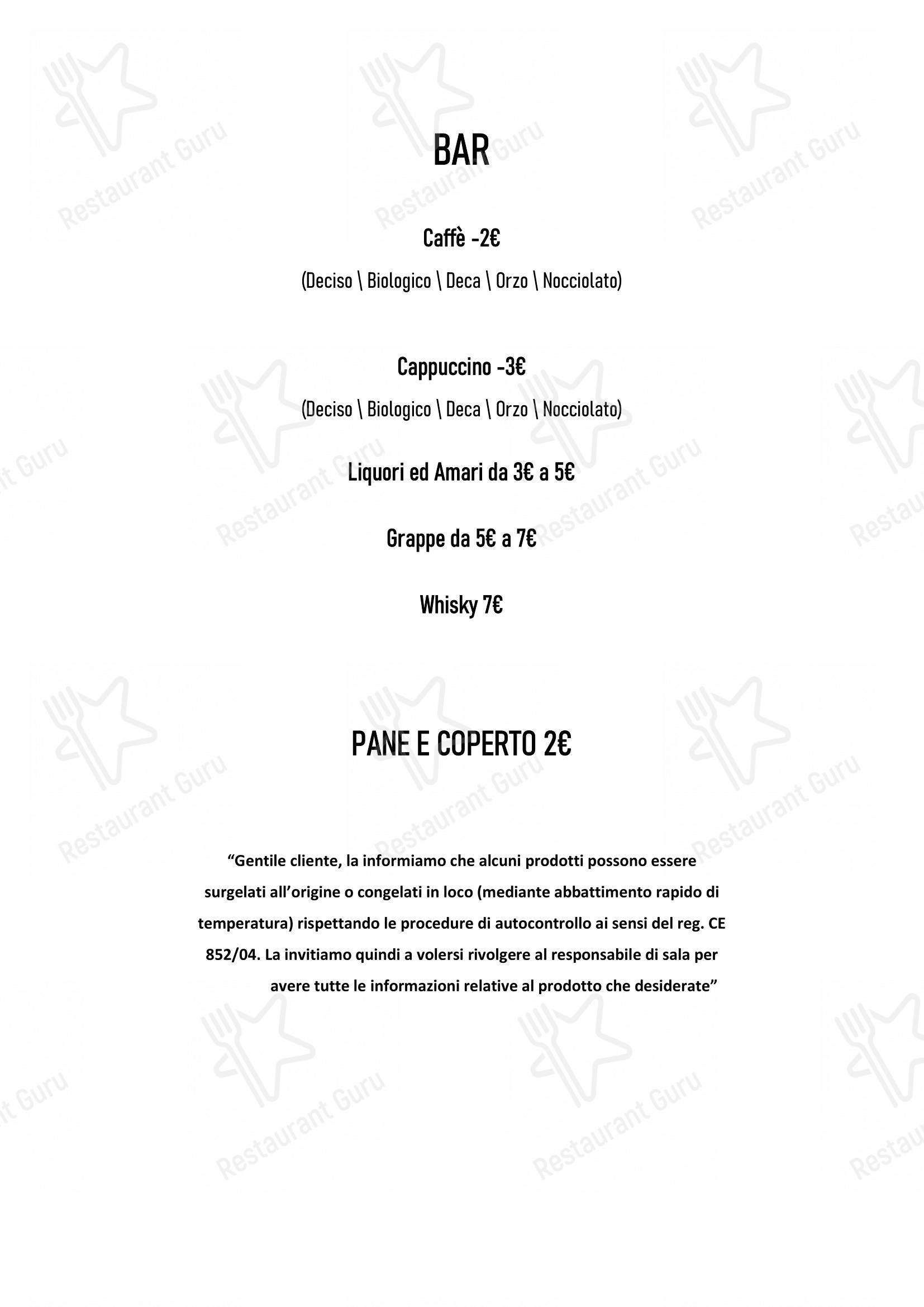 Menu per La Svolta in Modena
