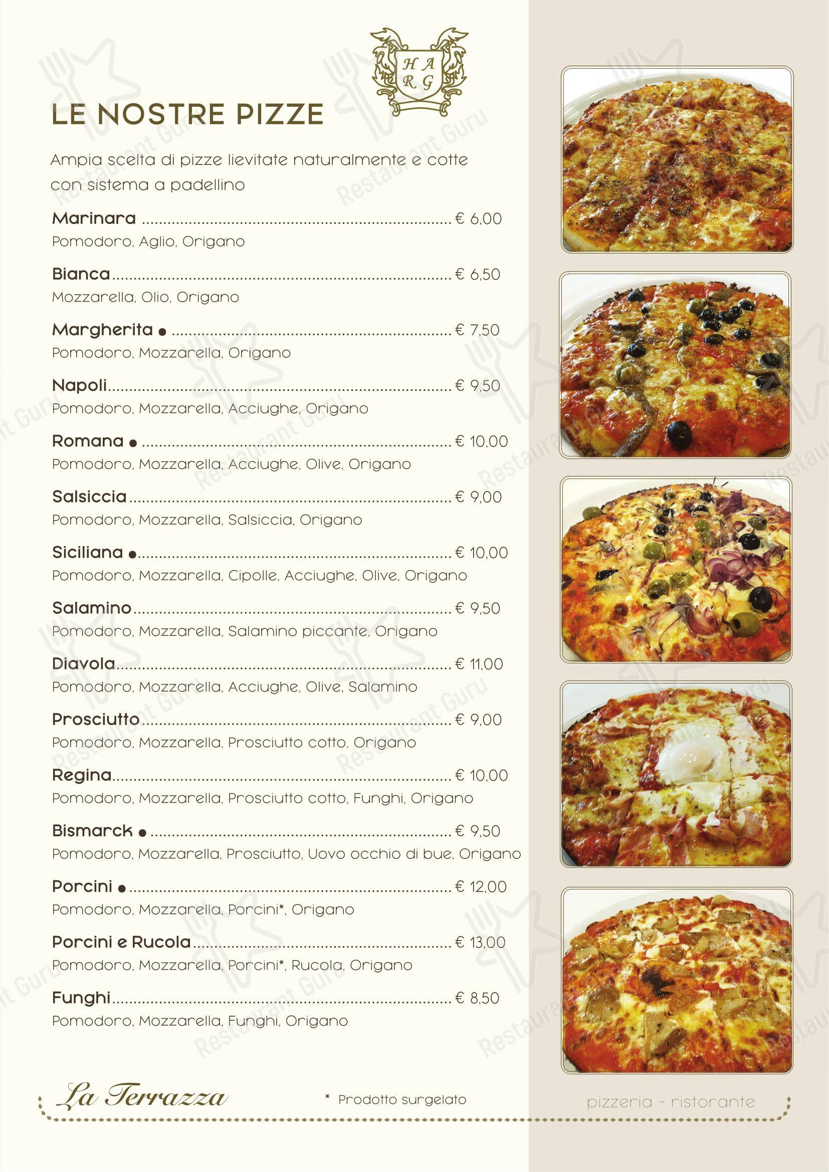 Menu per La Terrazza ristorante