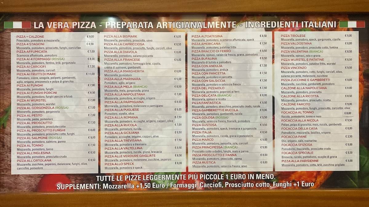 Menu di La Vera Pizza Da Asporto 