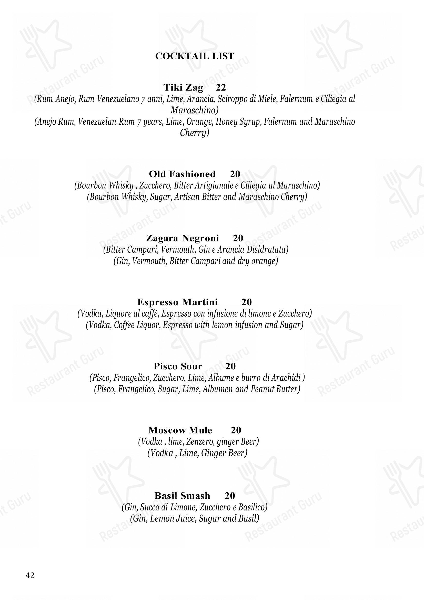 菜单 per Casa Mariantonia pub & bar