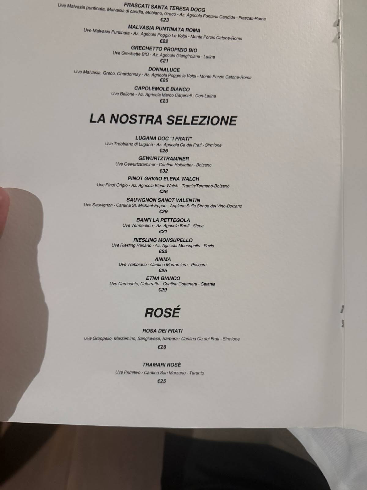 Menu di L'altra Guancia 