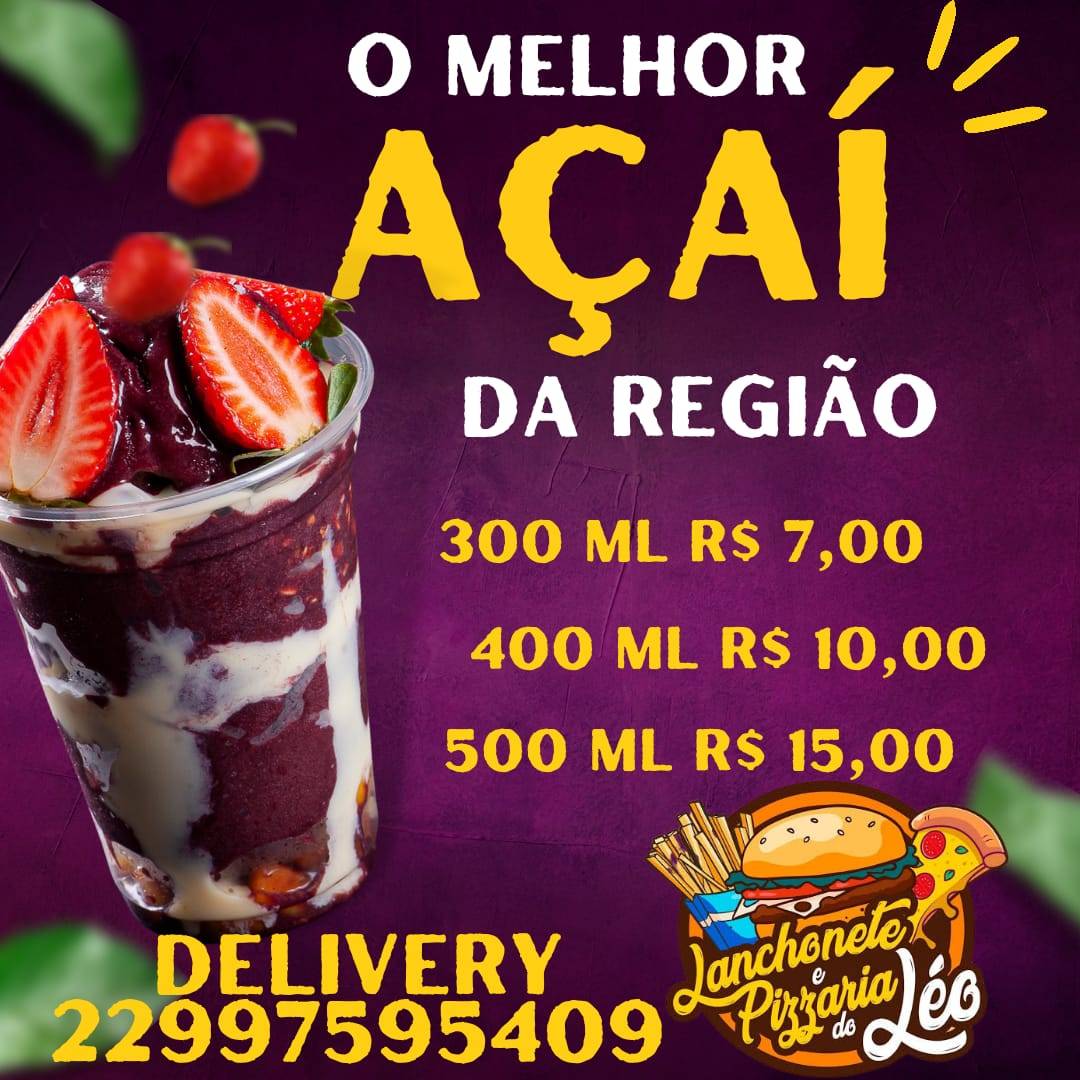 Lanchonete pizzaria do leo cardápio