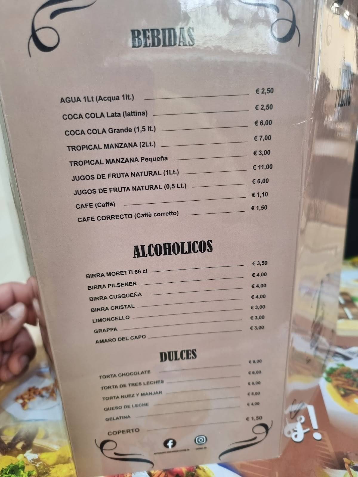 Menu di Latitud 00 