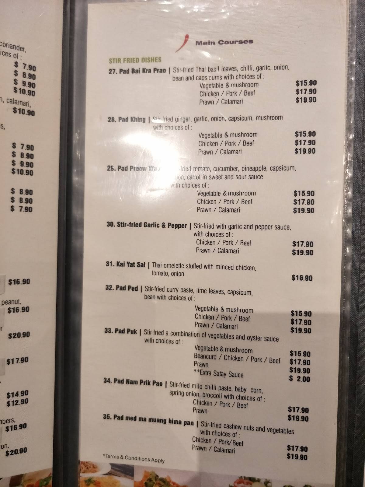 Menu at Fresh Chilli restaurant, Laverton