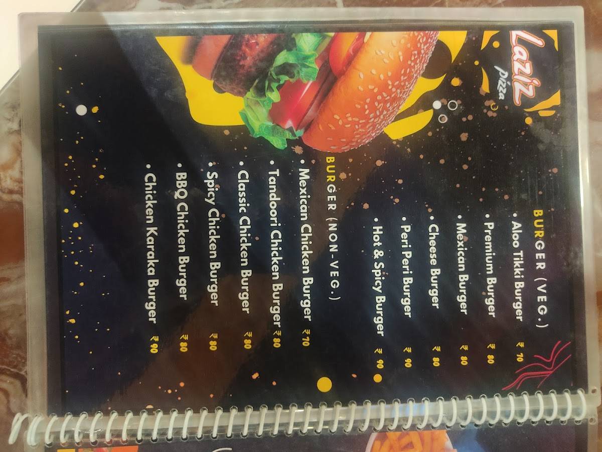 Laziz Pizza menu