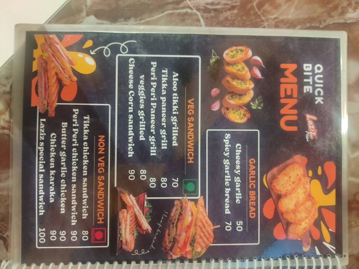 Laziz Pizza menu