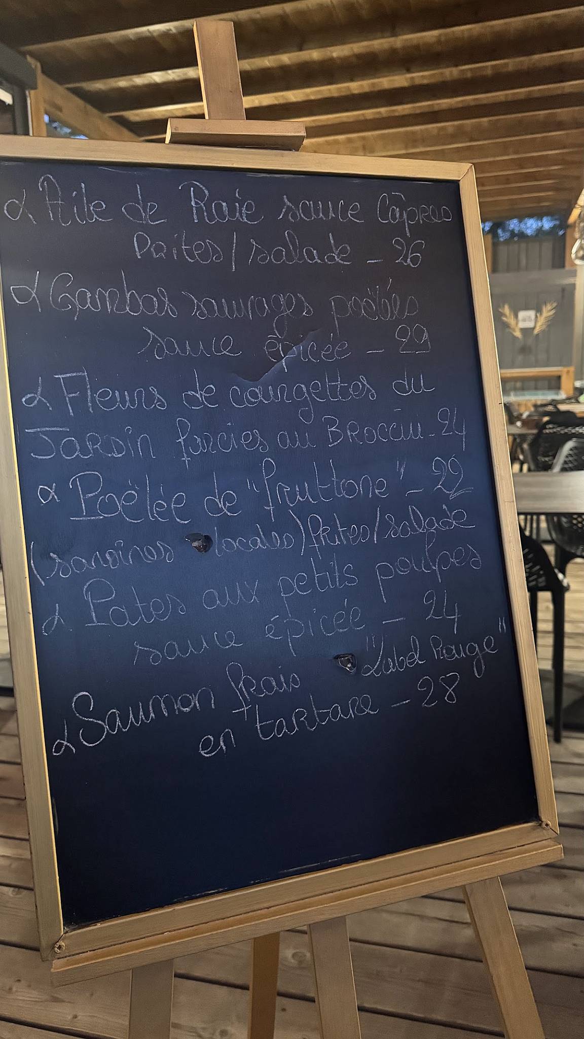 Menu de Le Blockos Calvi