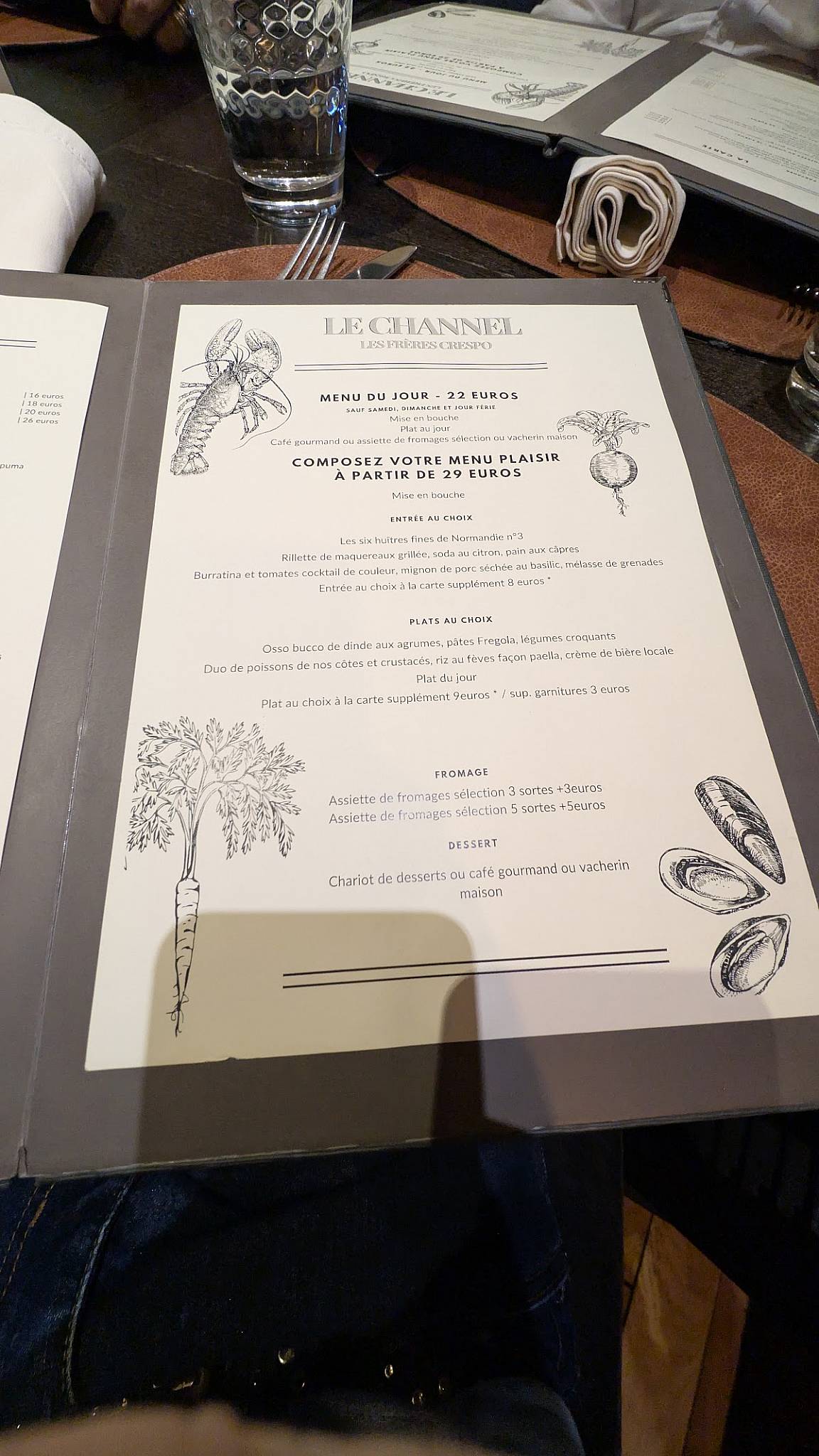 Menu de LE CHANNEL