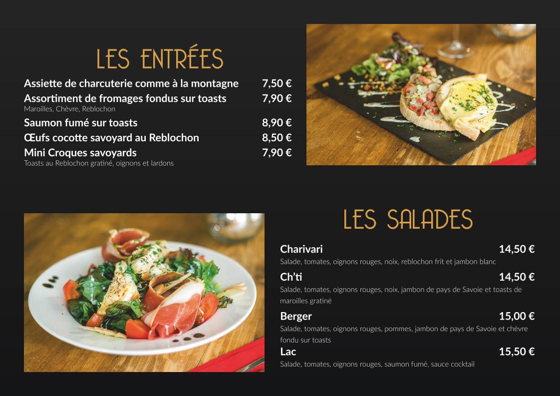 Menu de Le Ch'ti Charivari