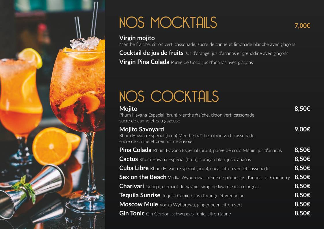 Menu de Le Ch'ti Charivari