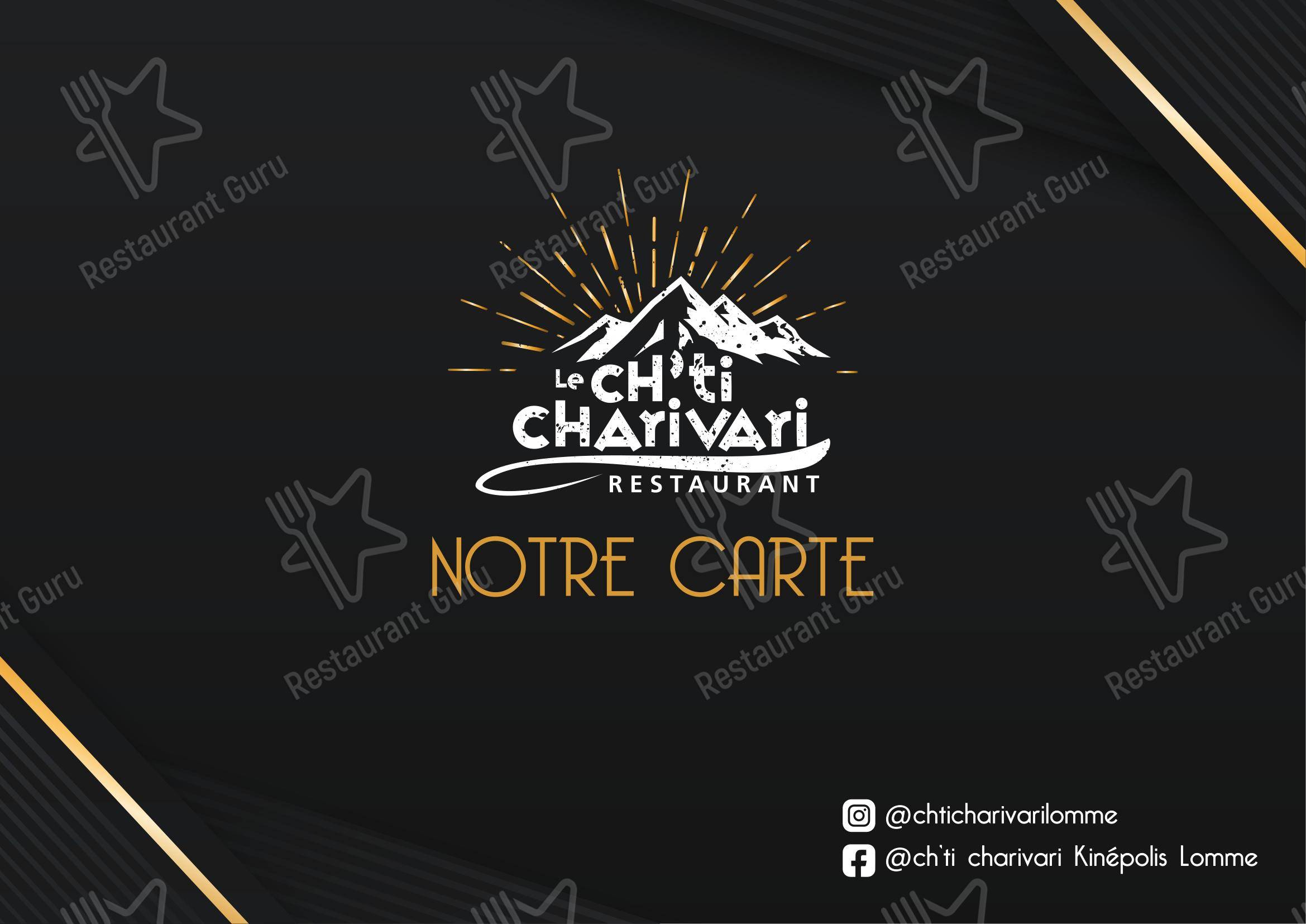 Menu pour Le Ch'ti Charivari - Menu