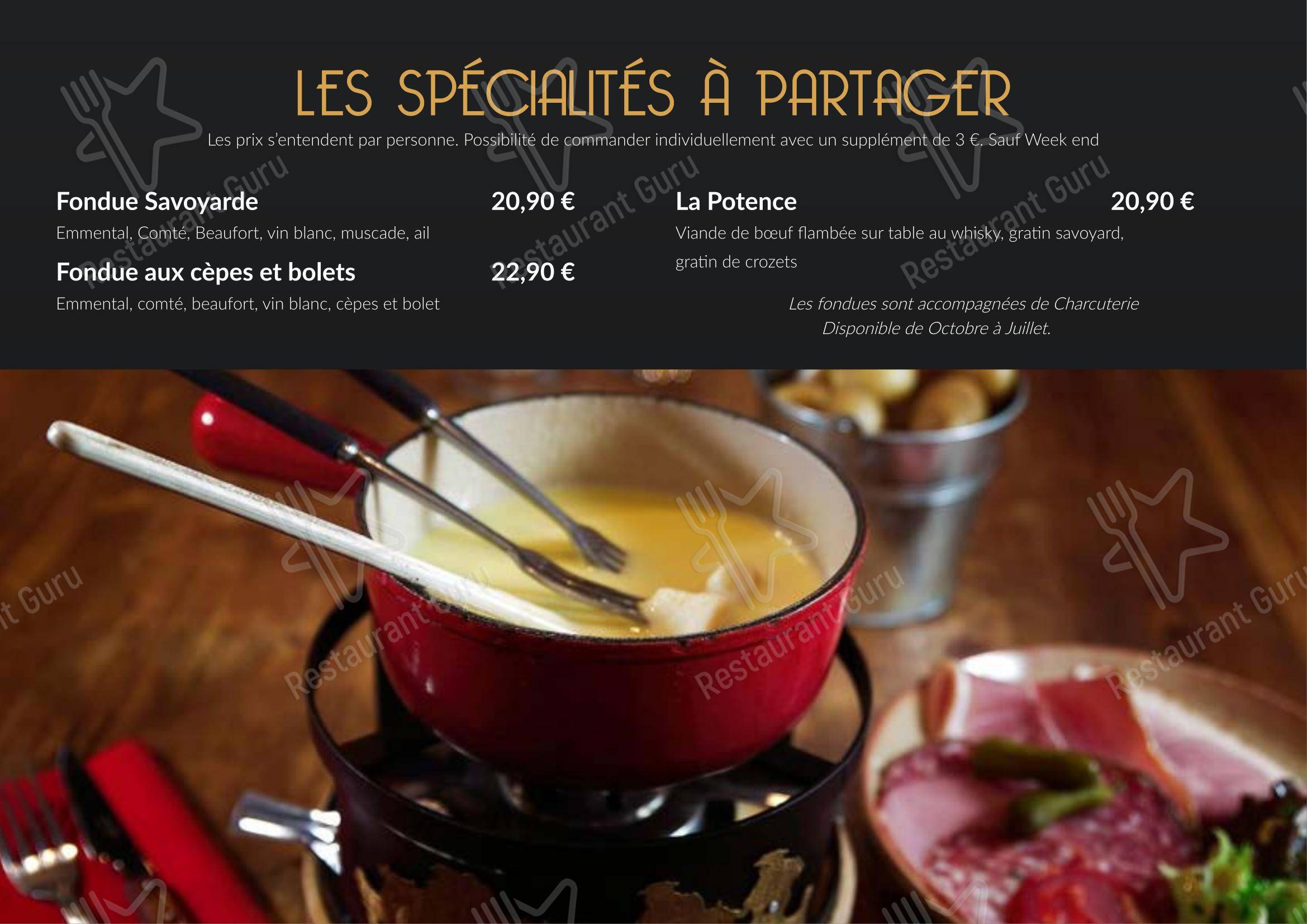 Menu pour Le Ch'ti Charivari dans Lille