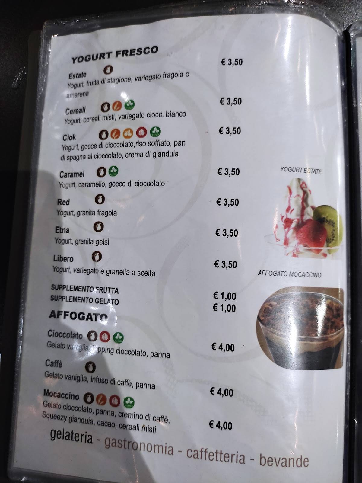 Menu di Le Cuspidi Raffadali 