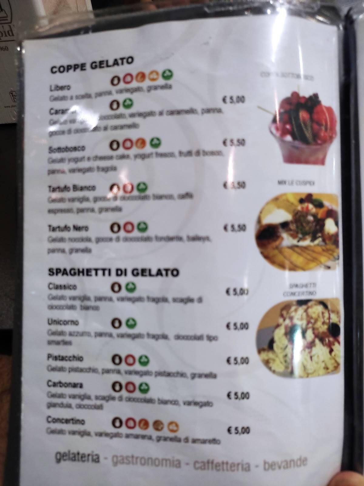 Menu di Le Cuspidi Raffadali 