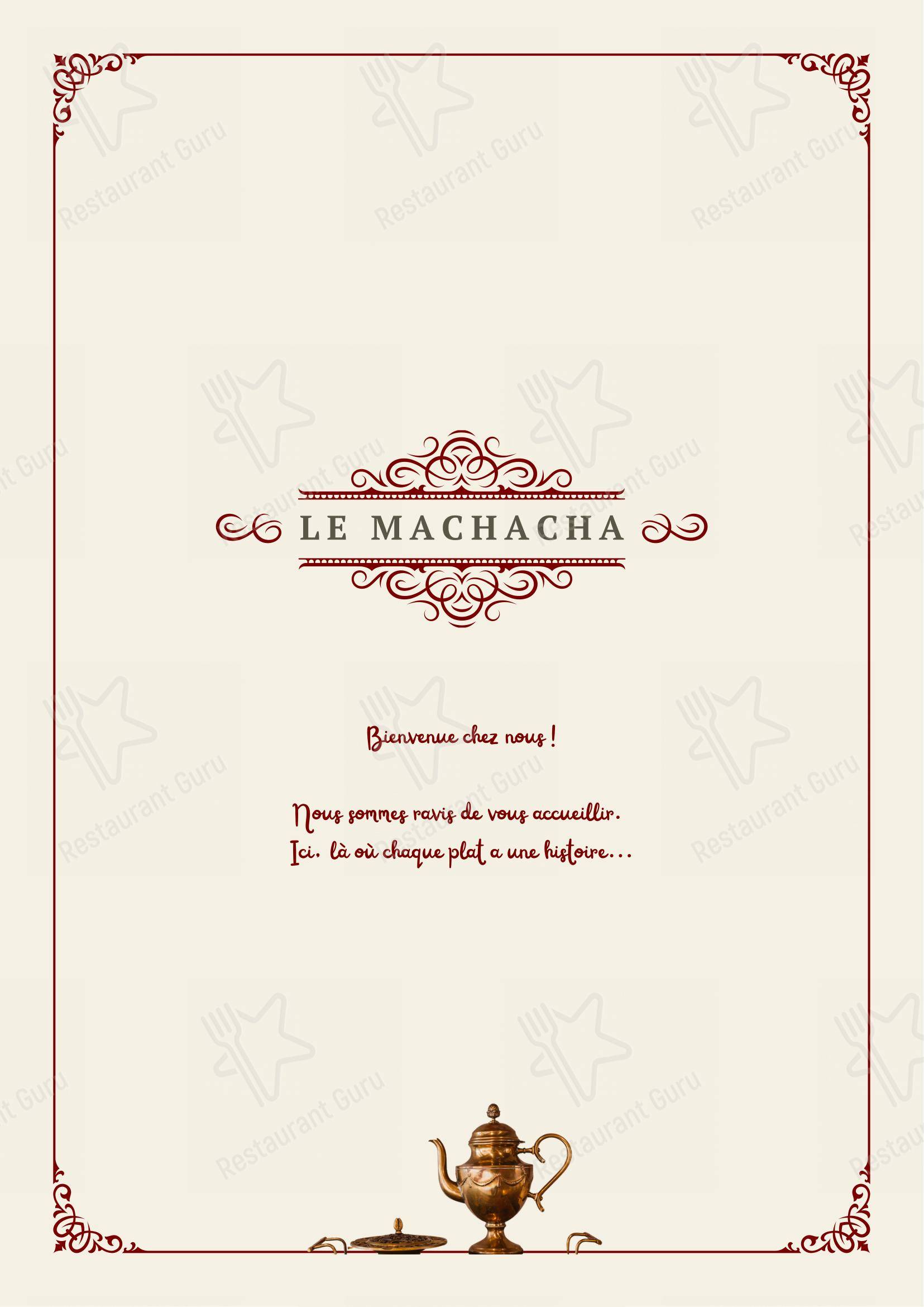 Le Machacha dans Rouen - Menu
