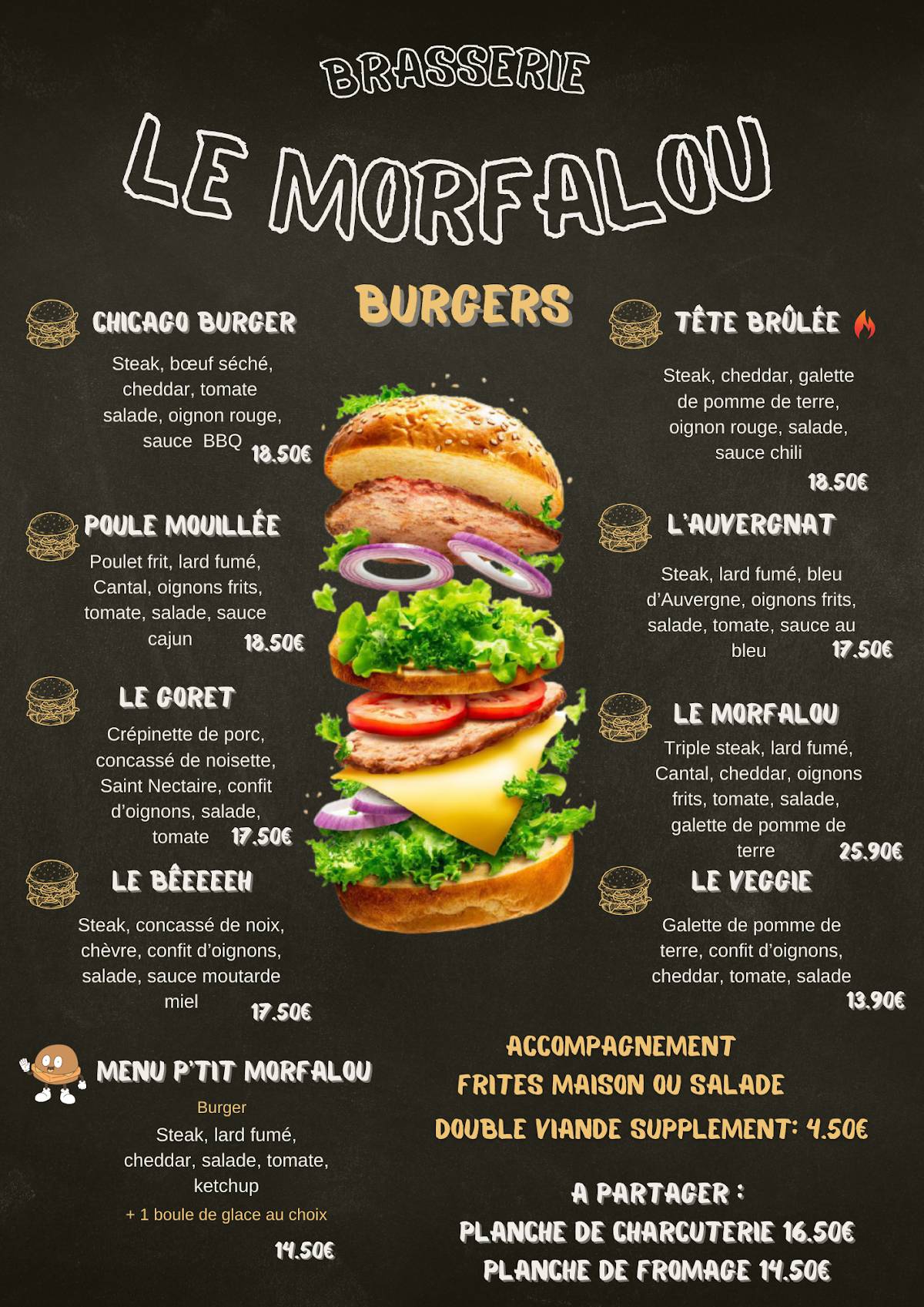 Menu au Le Morfalou restaurant, Aurillac — free download