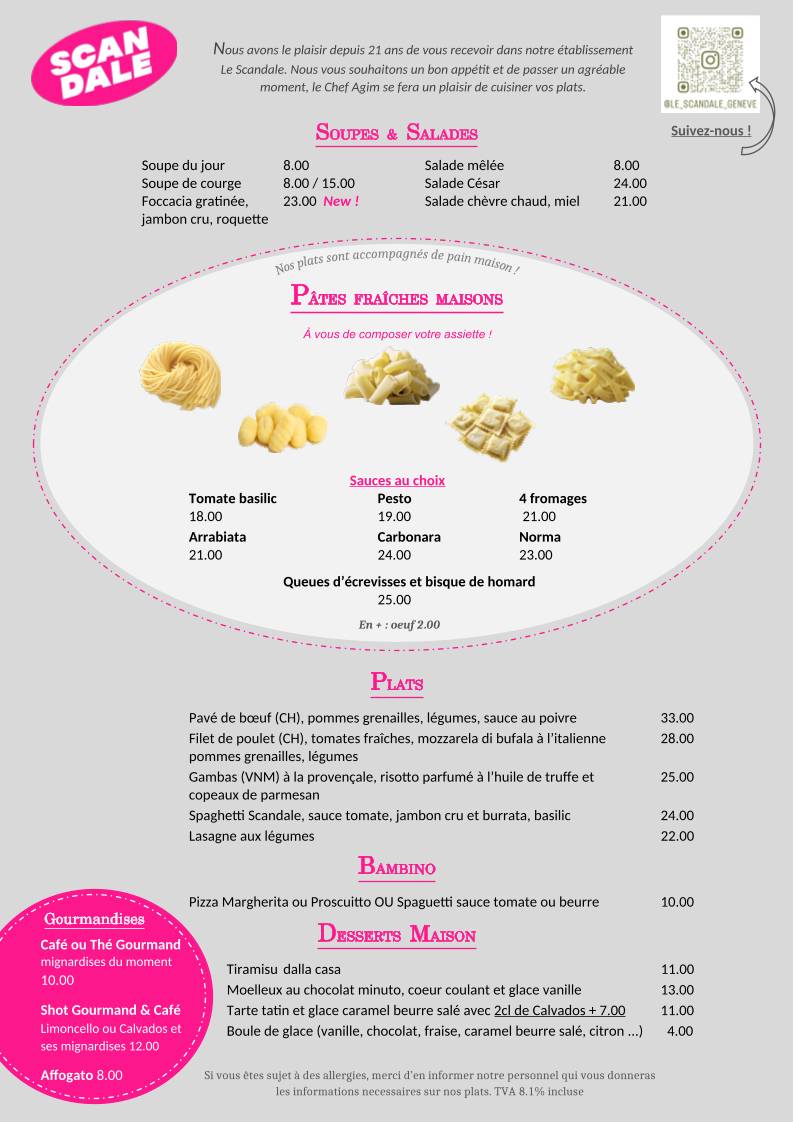 Menu di Le Scandale 