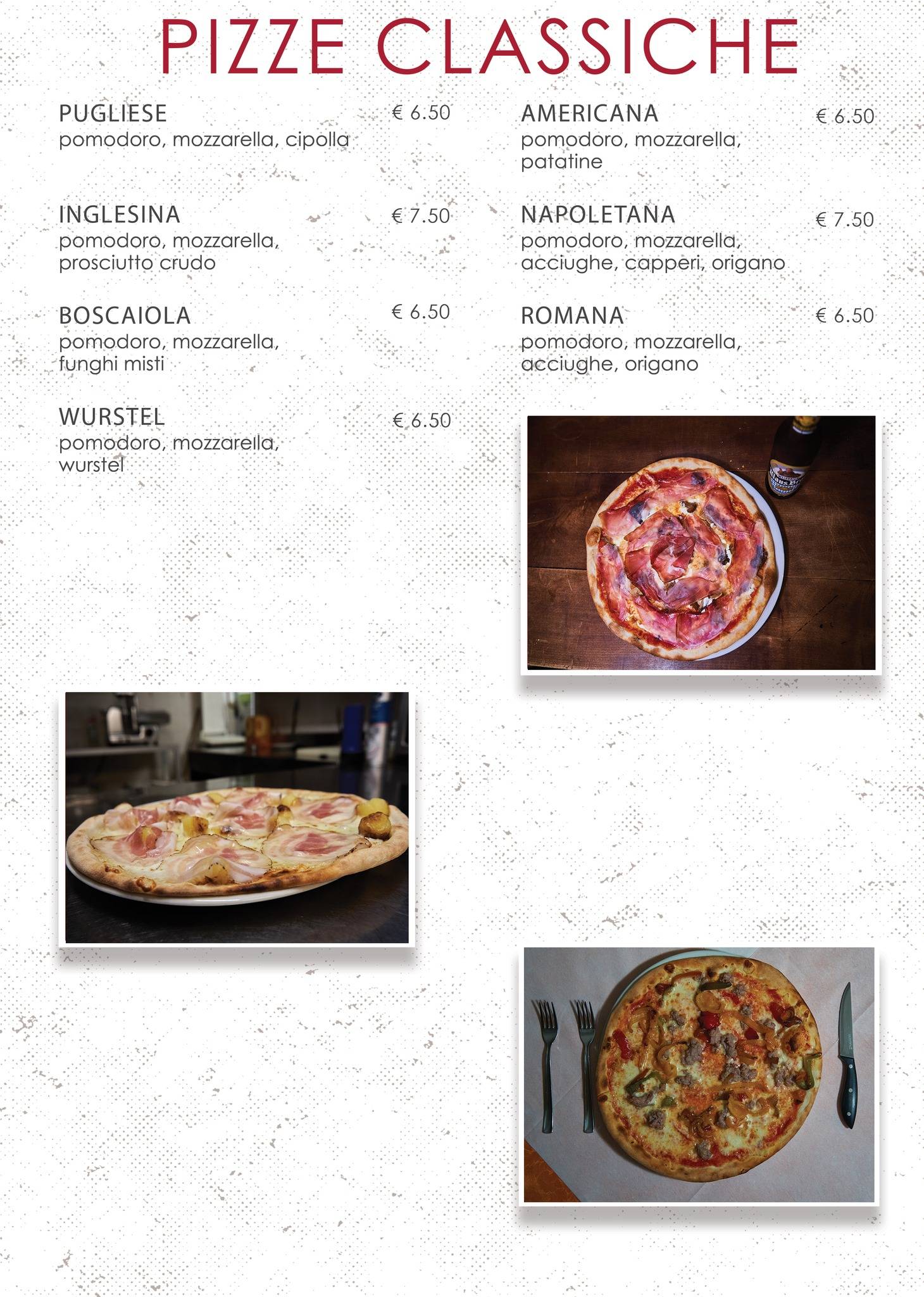 Menu di Le camille ristorante pizzeria e locanda 