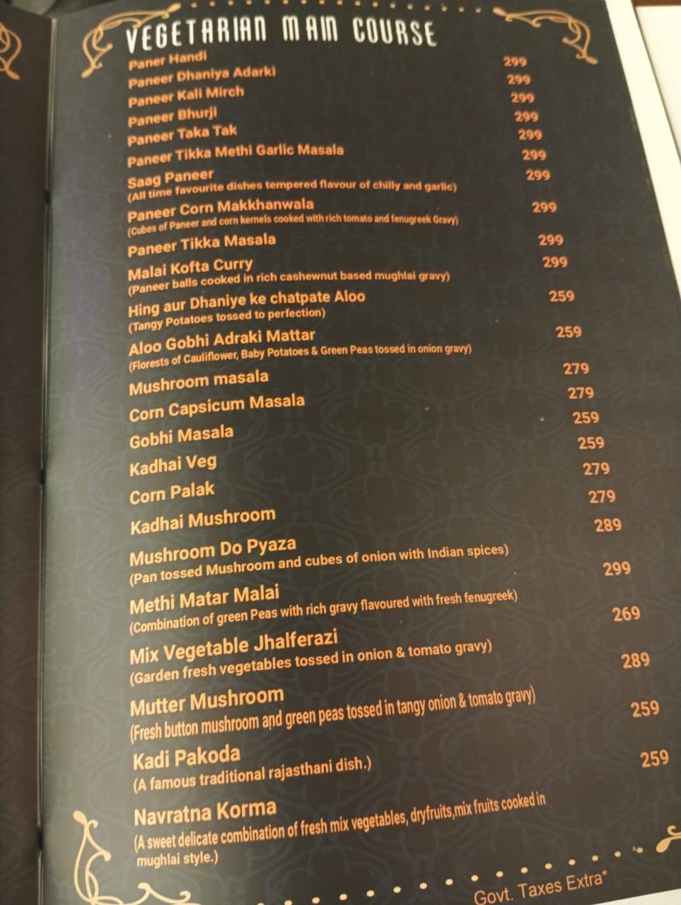 Leela Dining Restaurant & Banquet menu