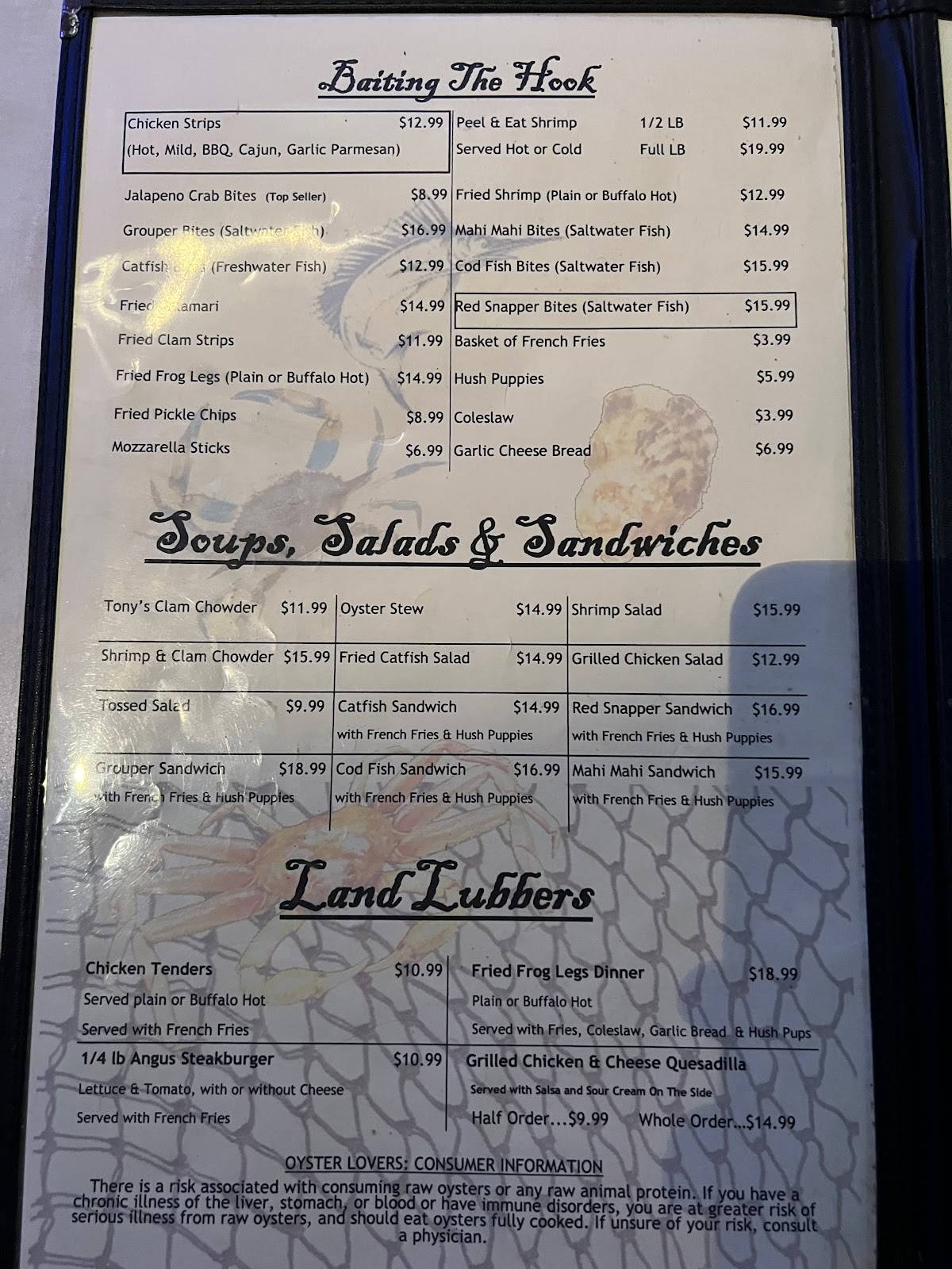 Menu at Magnolia's Oyster Bar, Leesburg