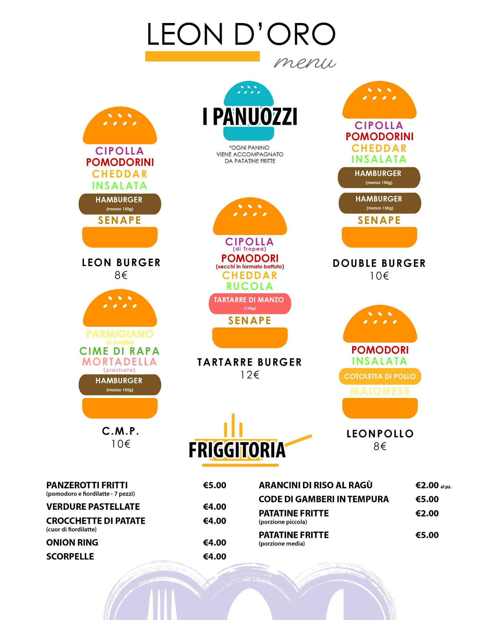 Menu di Leon d'oro 