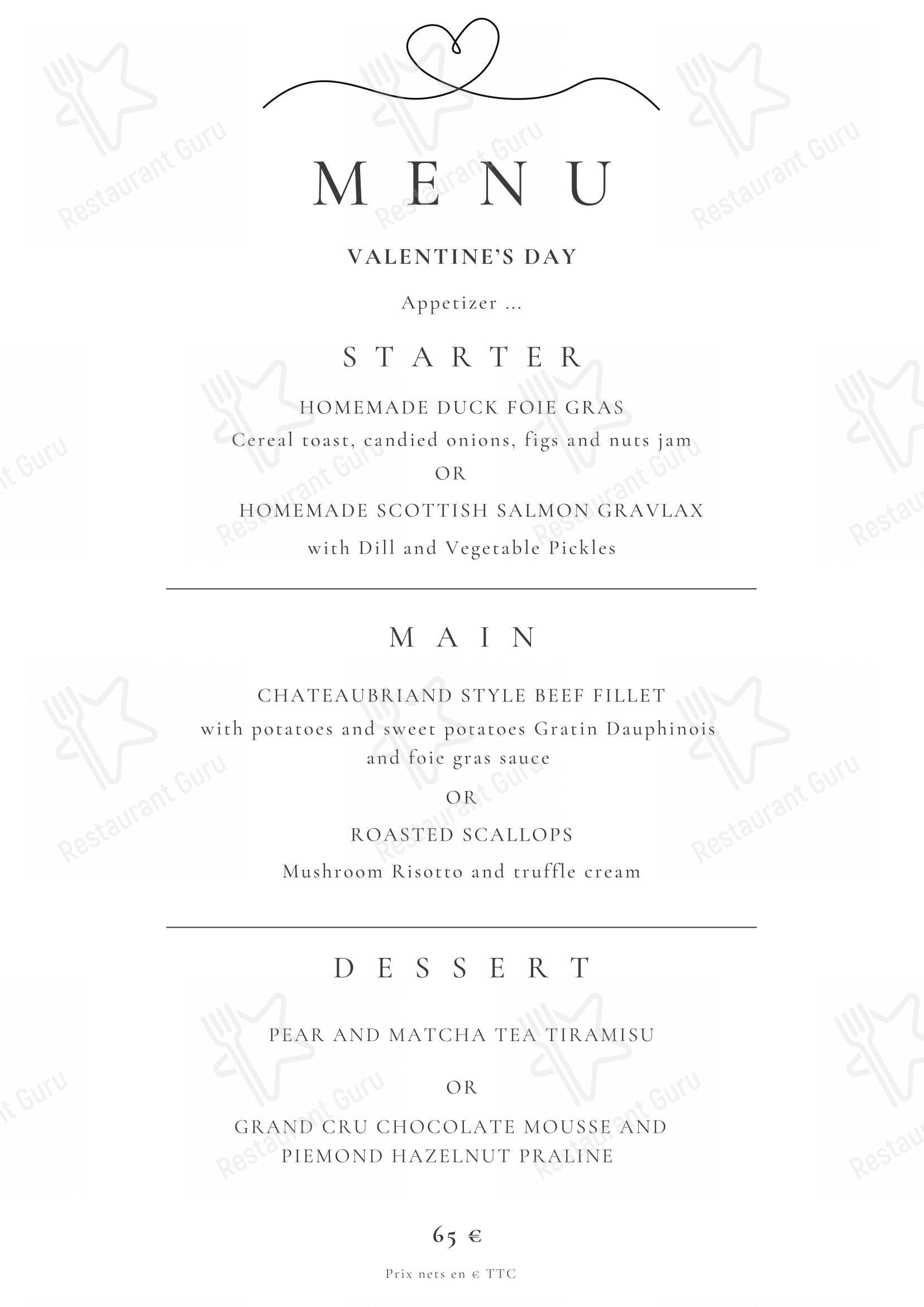 Les Rupins - Restaurant Parisien dans Paris - Menu