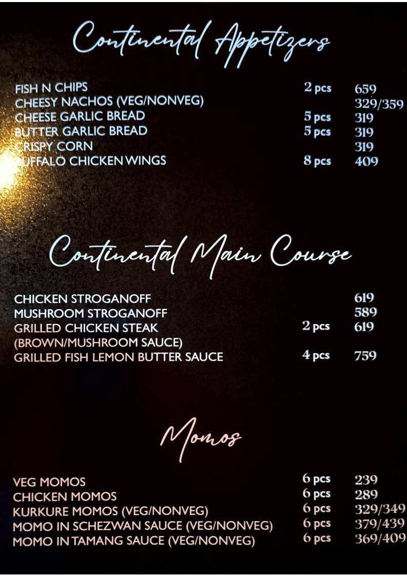 Let Me Dine Restaurant menu
