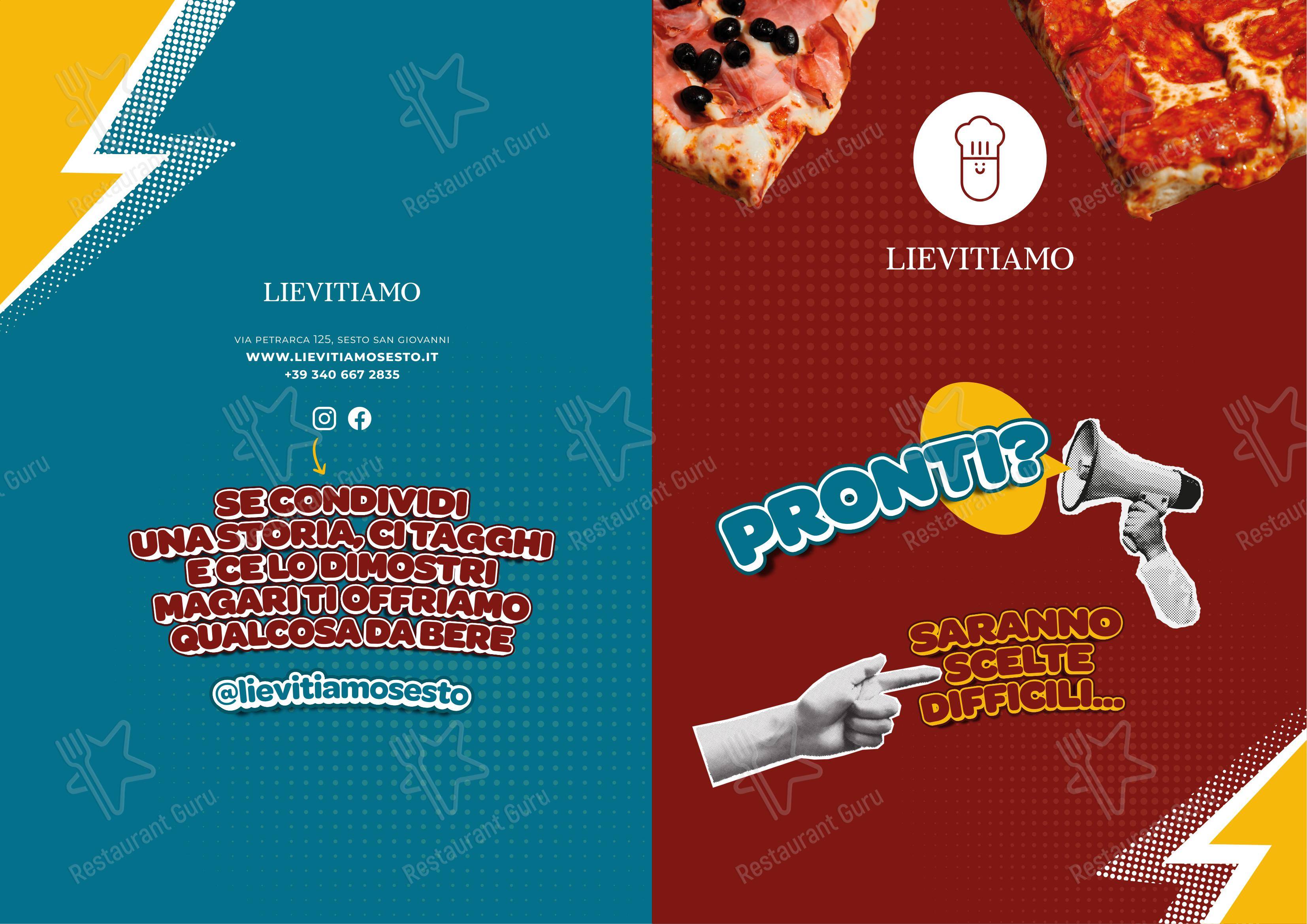 Lievitiamo in Sesto San Giovanni - Menu