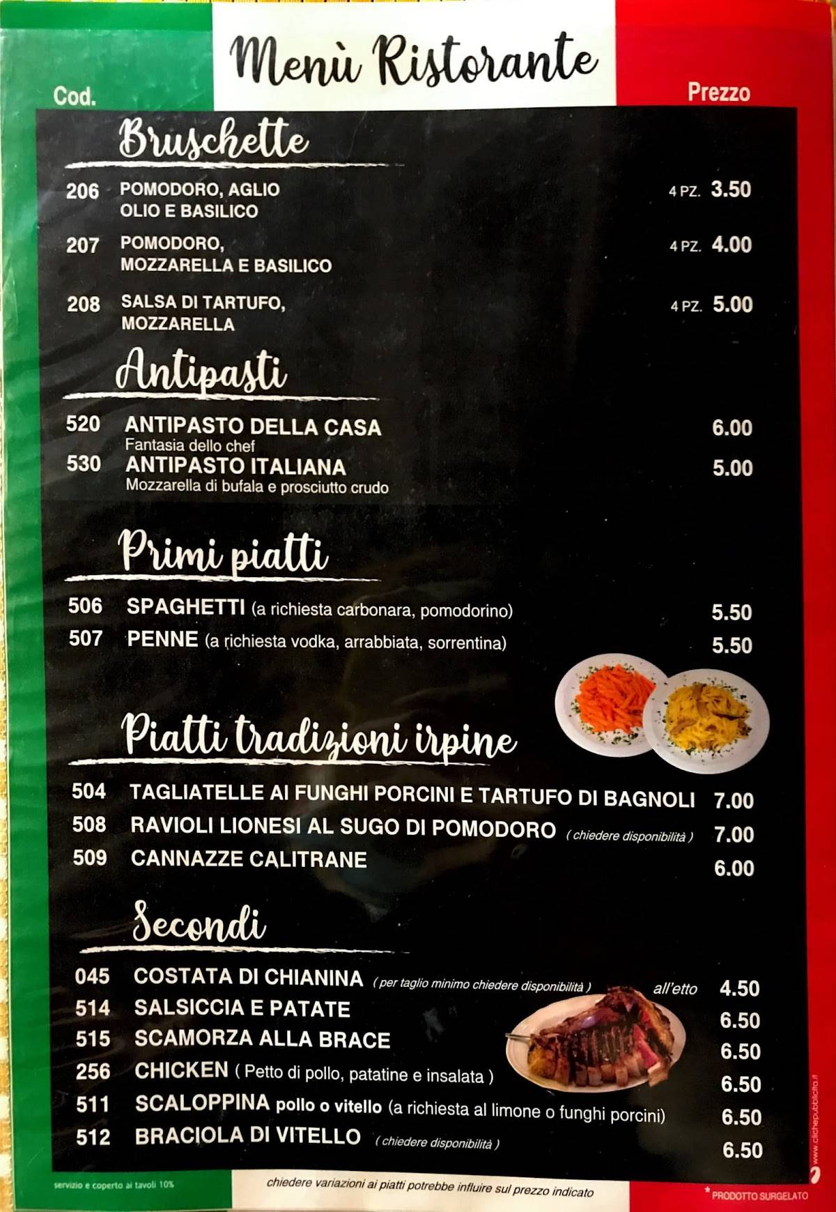 Menu di Memphis Pub Pizzeria 
