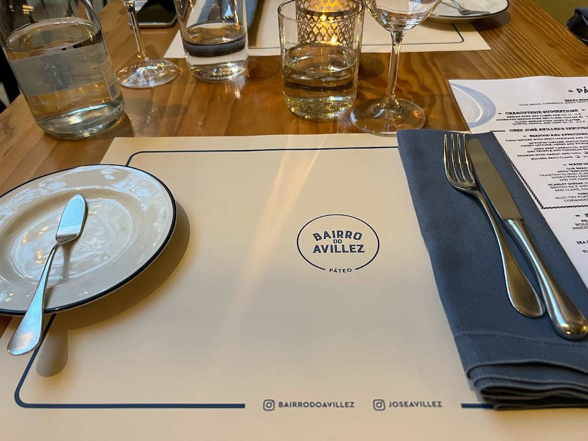 Menu at Pateo Bairro do Avillez restaurant, Lisbon