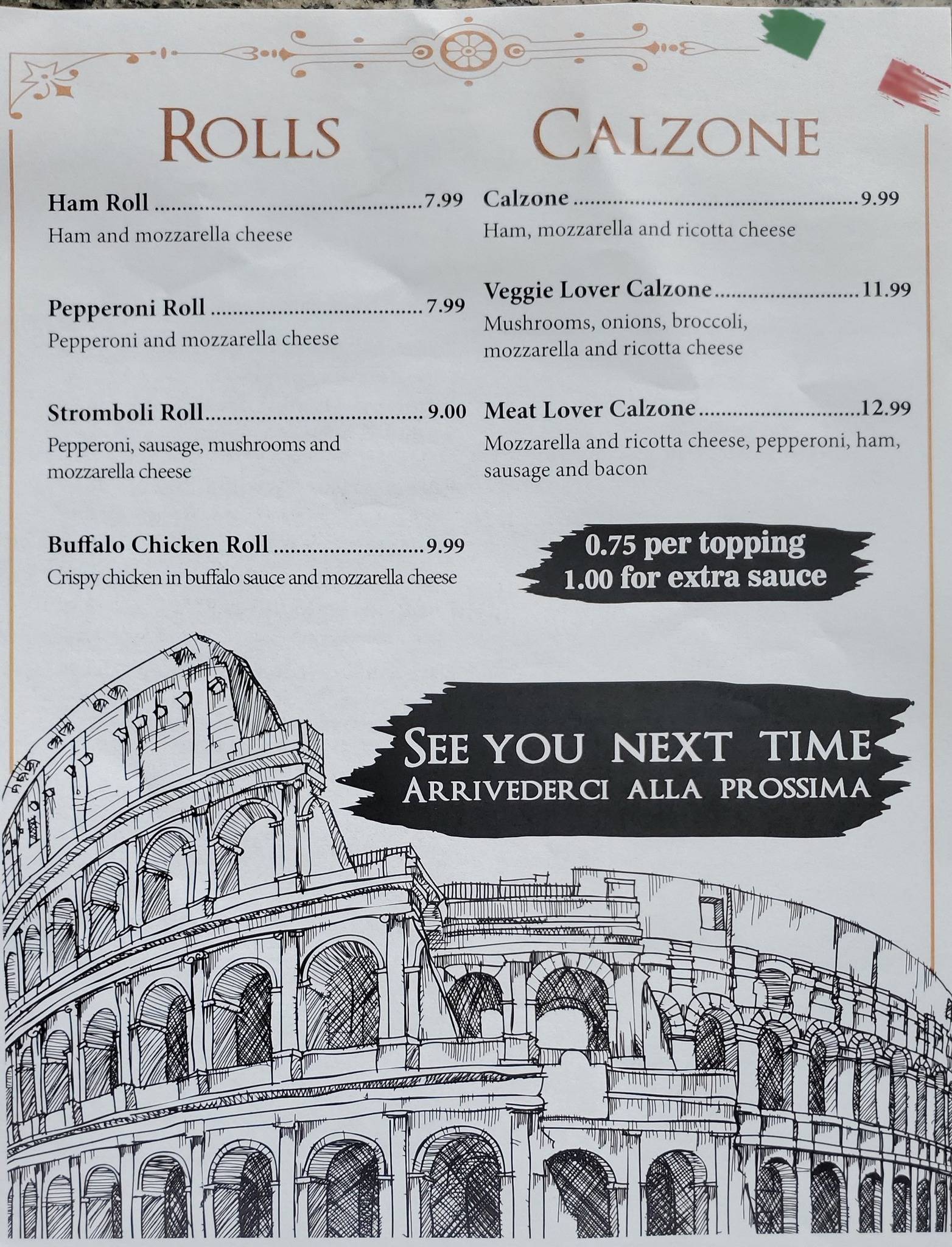 Menu at Little Italy Pizzeria, Ogdensburg