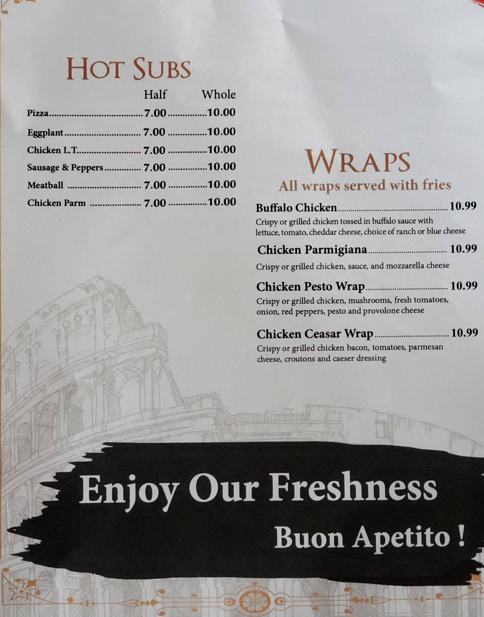 Menu at Little Italy Pizzeria, Ogdensburg